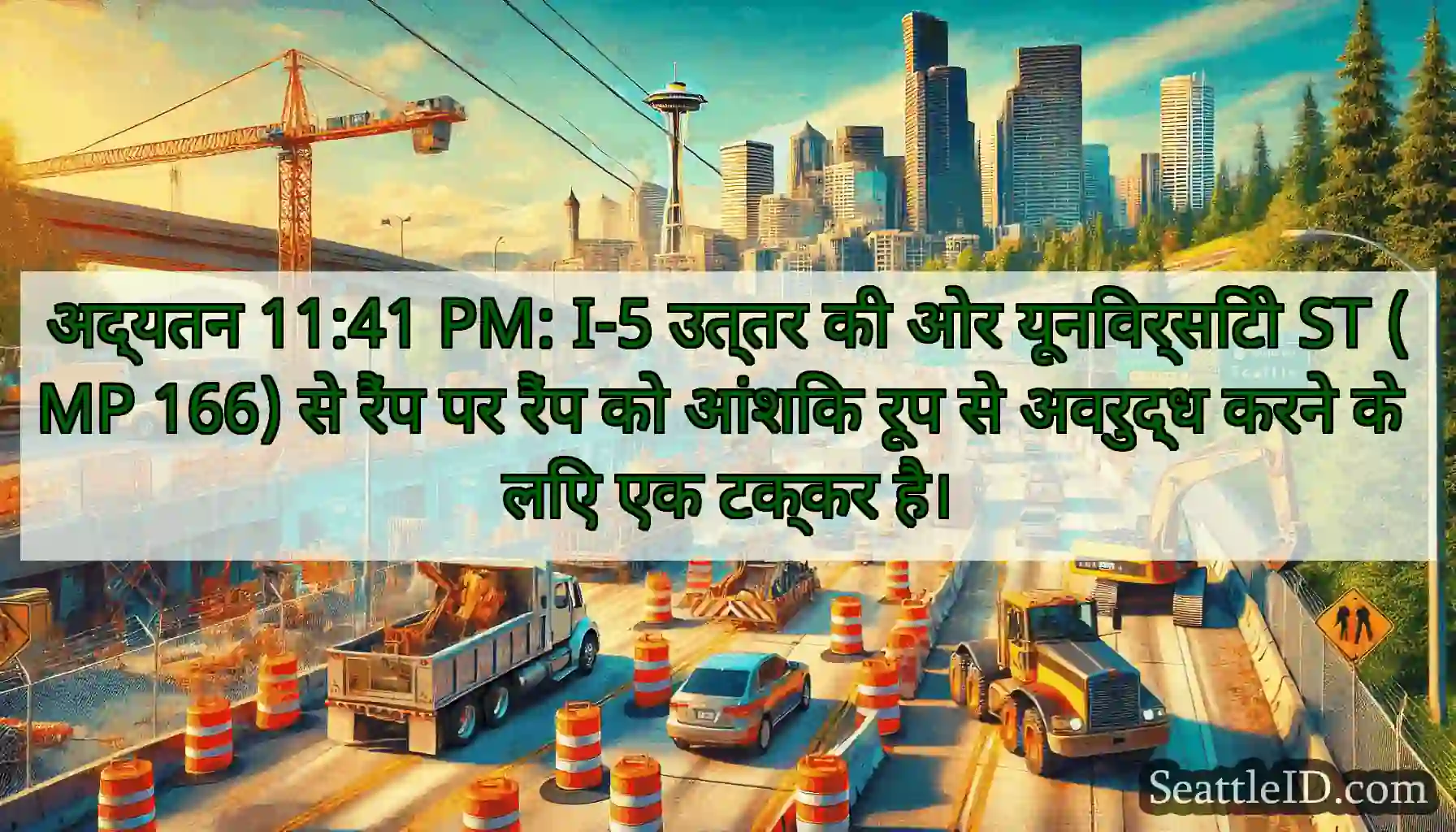 अद्यतन 11:41 PM: I-5 उत्तर की ओर यूनिवर्सिटी ST