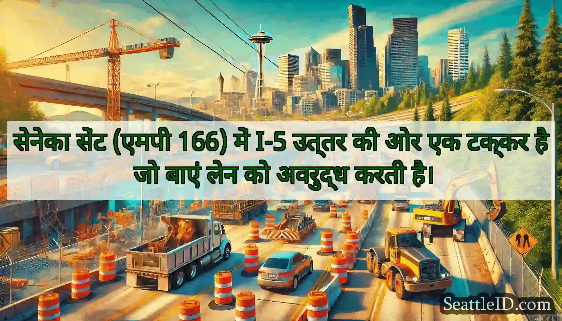 सेनेका सेंट (एमपी 166) में I-5 उत्तर की ओर एक
