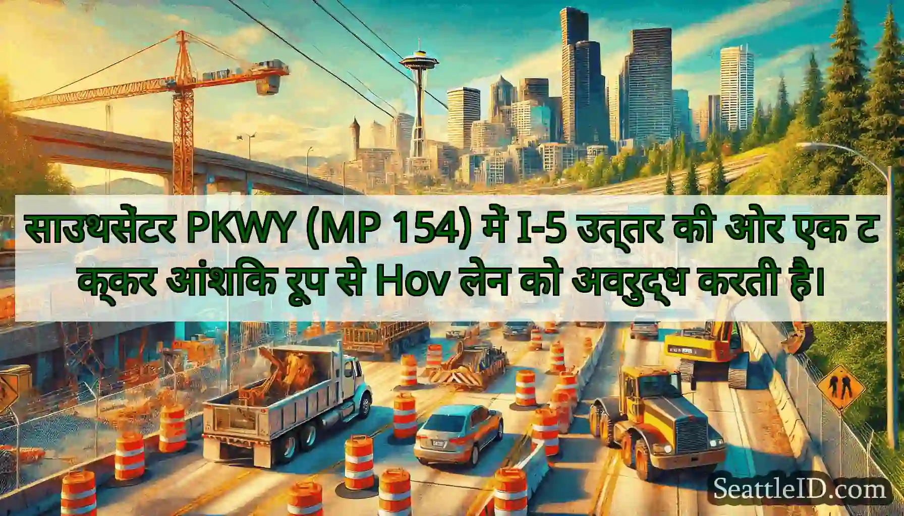 साउथसेंटर PKWY (MP 154) में I-5 उत्तर की ओर एक