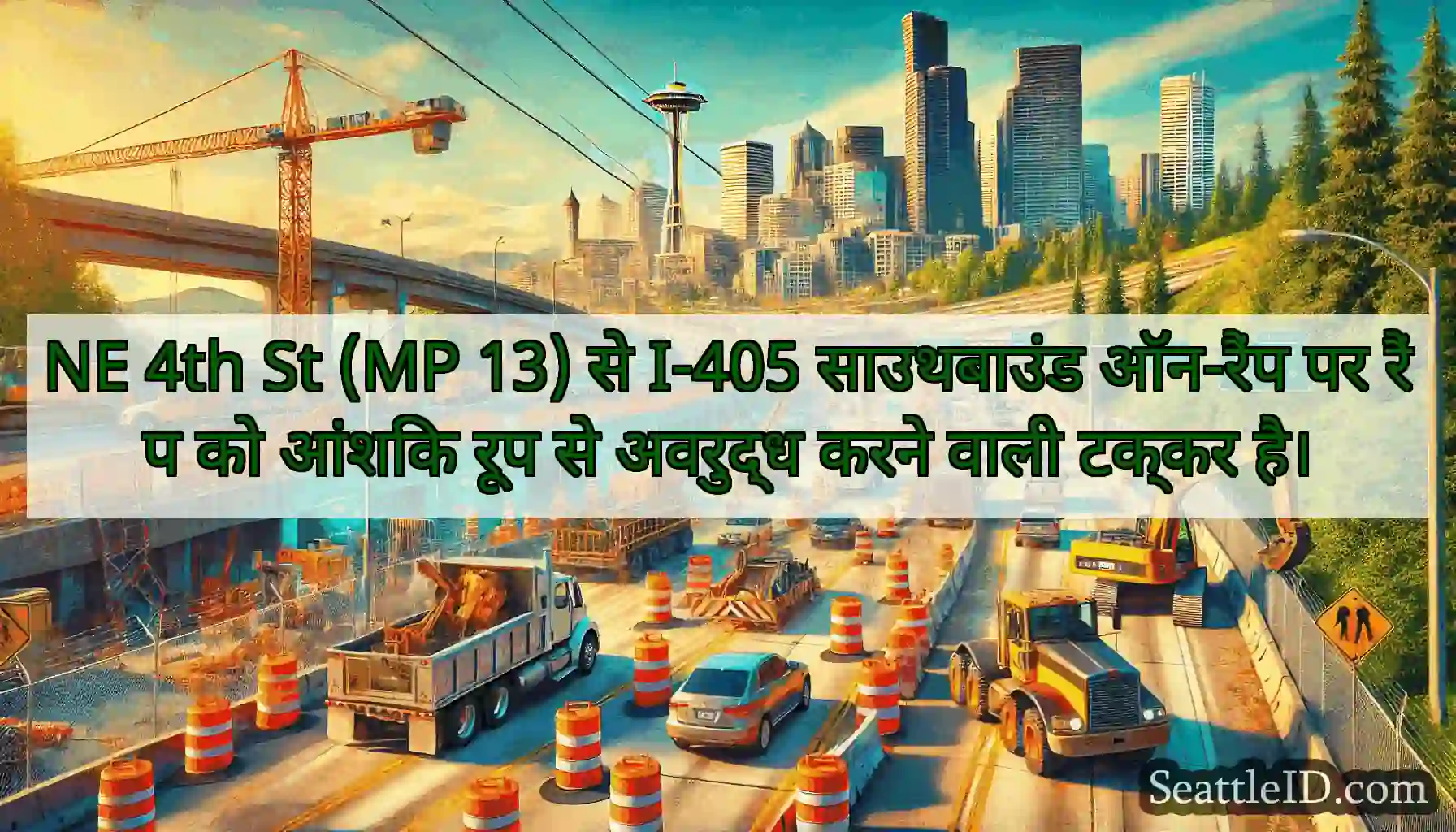 NE 4th St (MP 13) से I-405 साउथबाउंड ऑन-रैंप पर