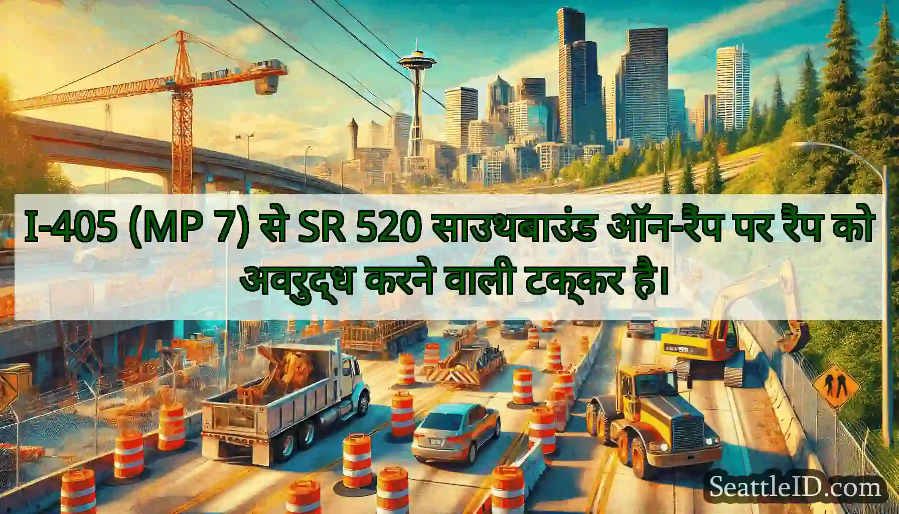 I-405 (MP 7) से SR 520 साउथबाउंड ऑन-रैंप पर रैंप