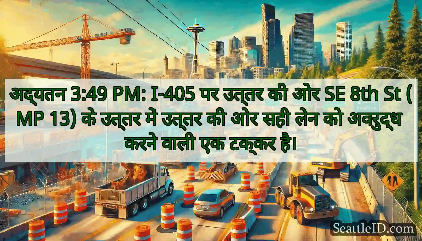 अद्यतन 3:49 PM: I-405 पर उत्तर की ओर SE 8th St