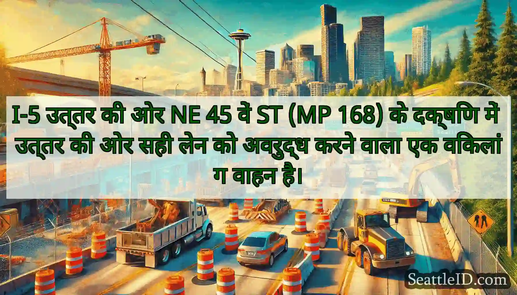 I-5 उत्तर की ओर NE 45 वें ST (MP 168) के दक्षिण