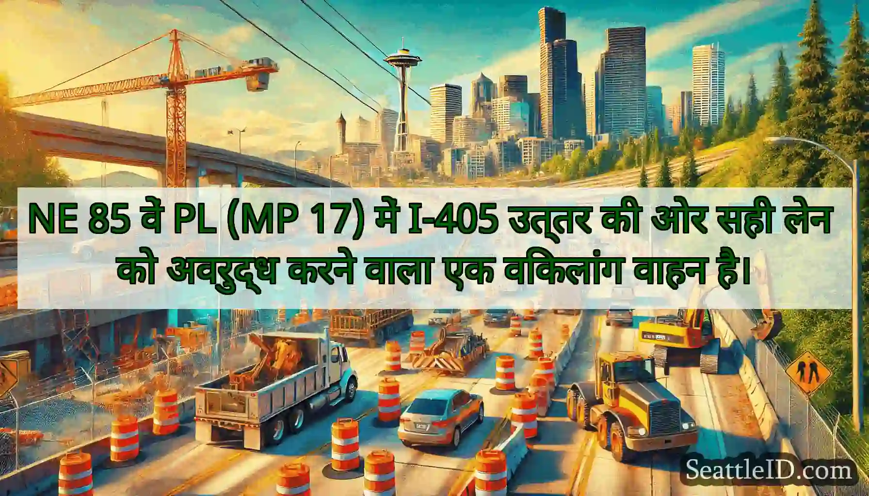 NE 85 वें PL (MP 17) में I-405 उत्तर की ओर सही