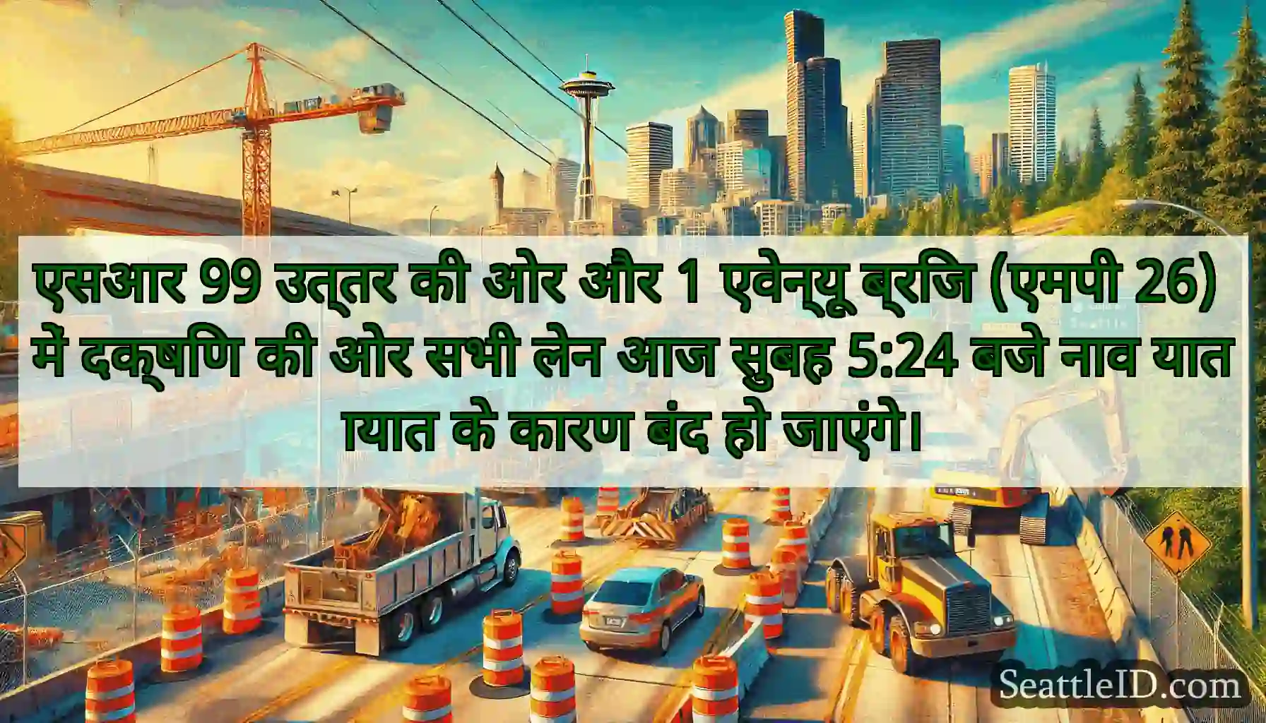 एसआर 99 उत्तर की ओर और 1 एवेन्यू ब्रिज (एमपी 26)