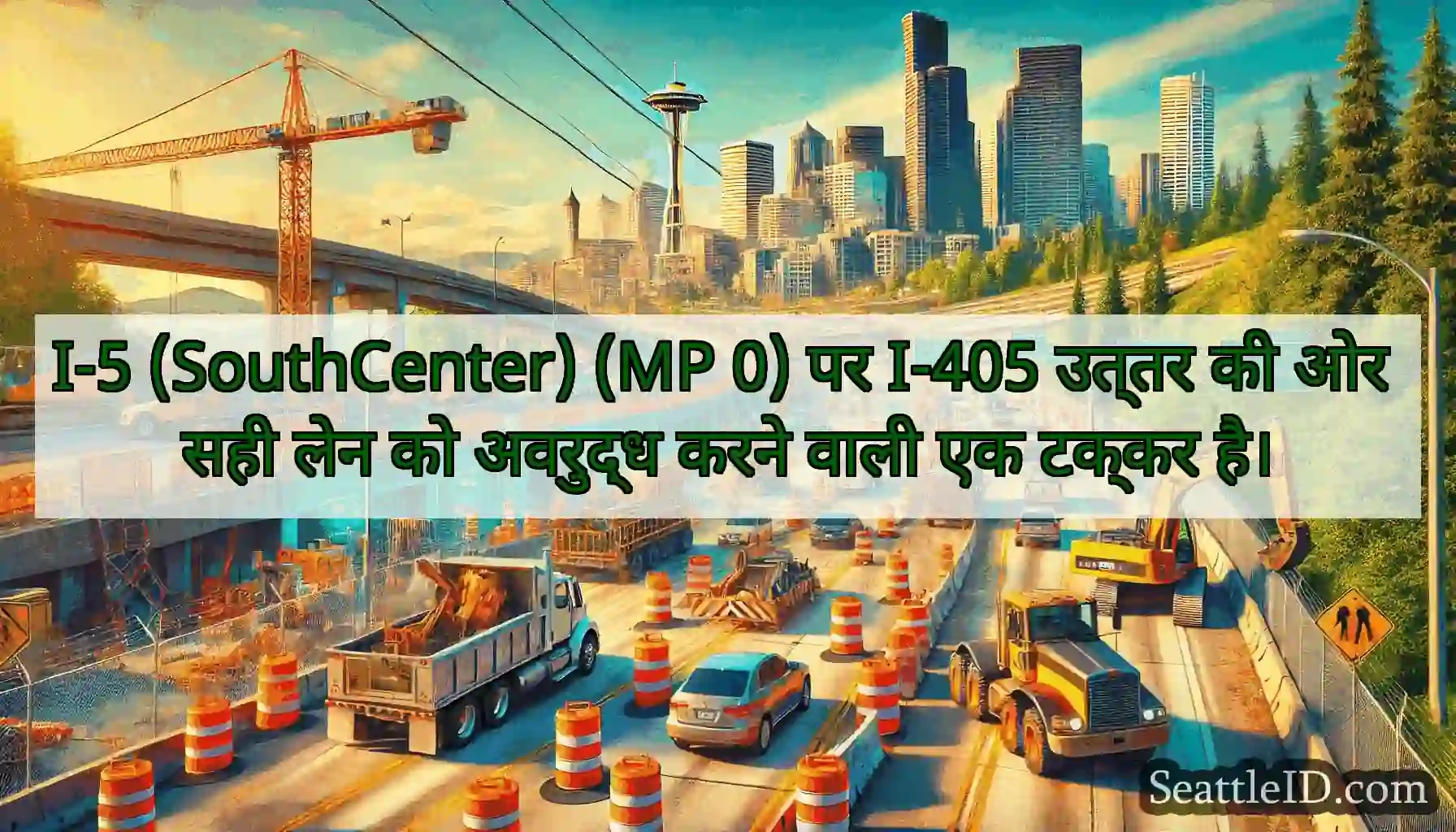 I-5 (SouthCenter) (MP 0) पर I-405 उत्तर की ओर सही