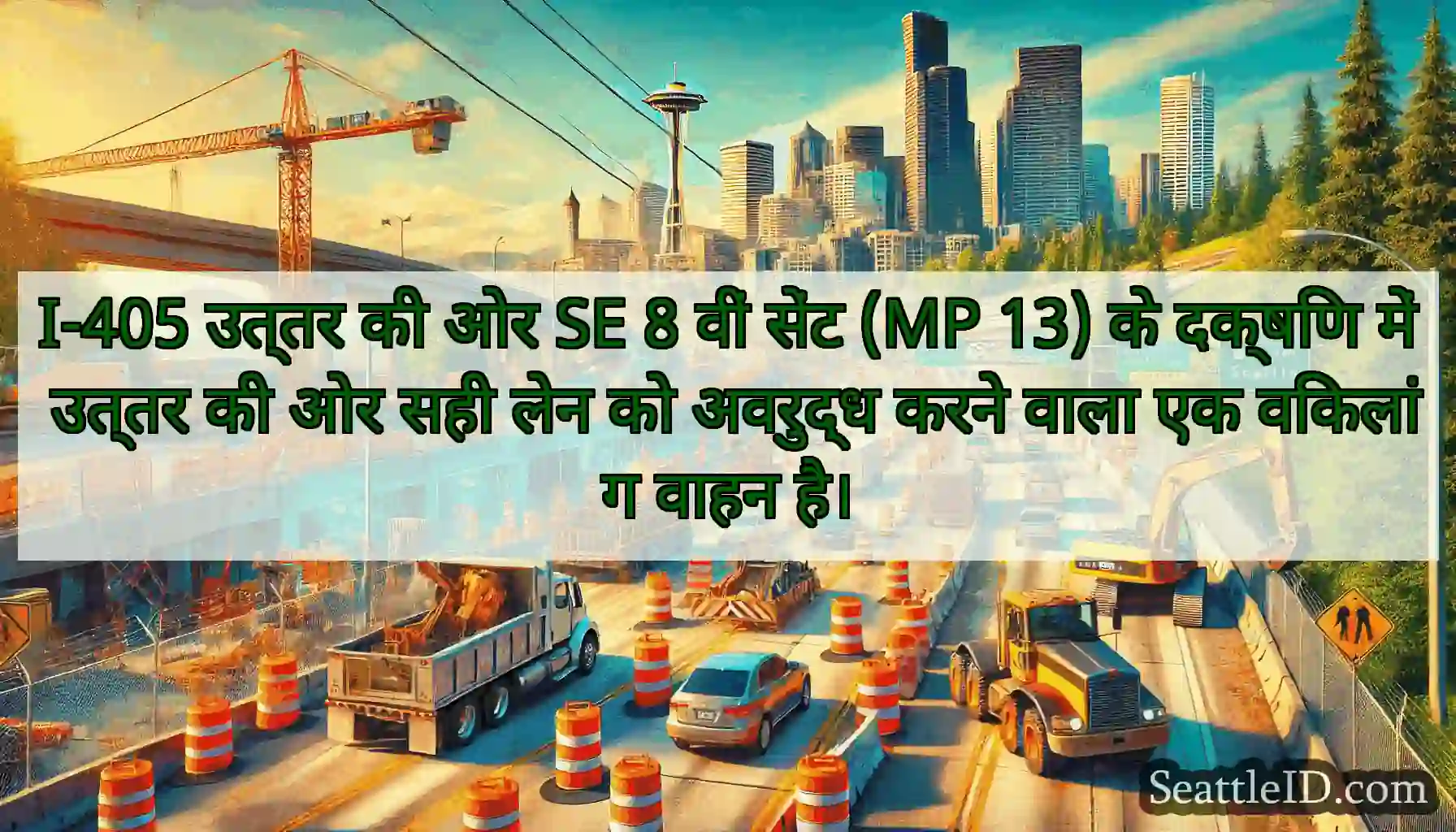 I-405 उत्तर की ओर SE 8 वीं सेंट (MP 13) के दक्षिण