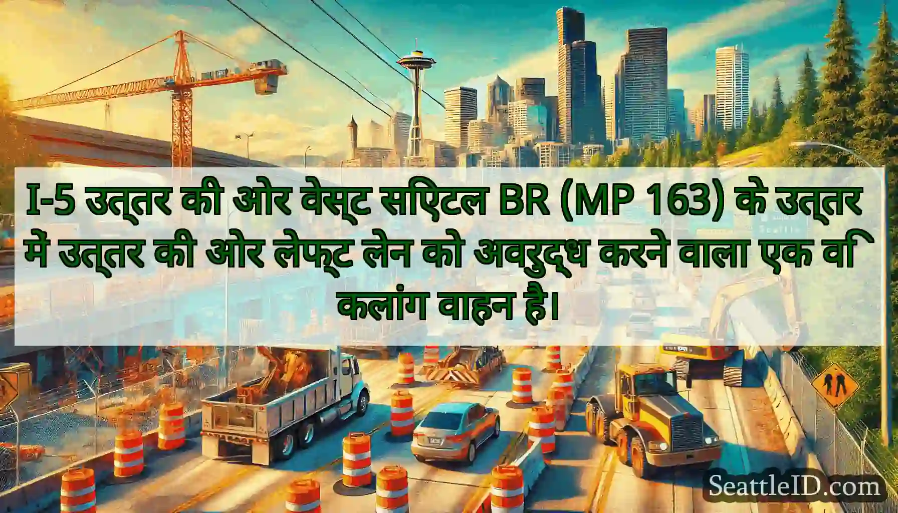 I-5 उत्तर की ओर वेस्ट सिएटल BR (MP 163) के उत्तर