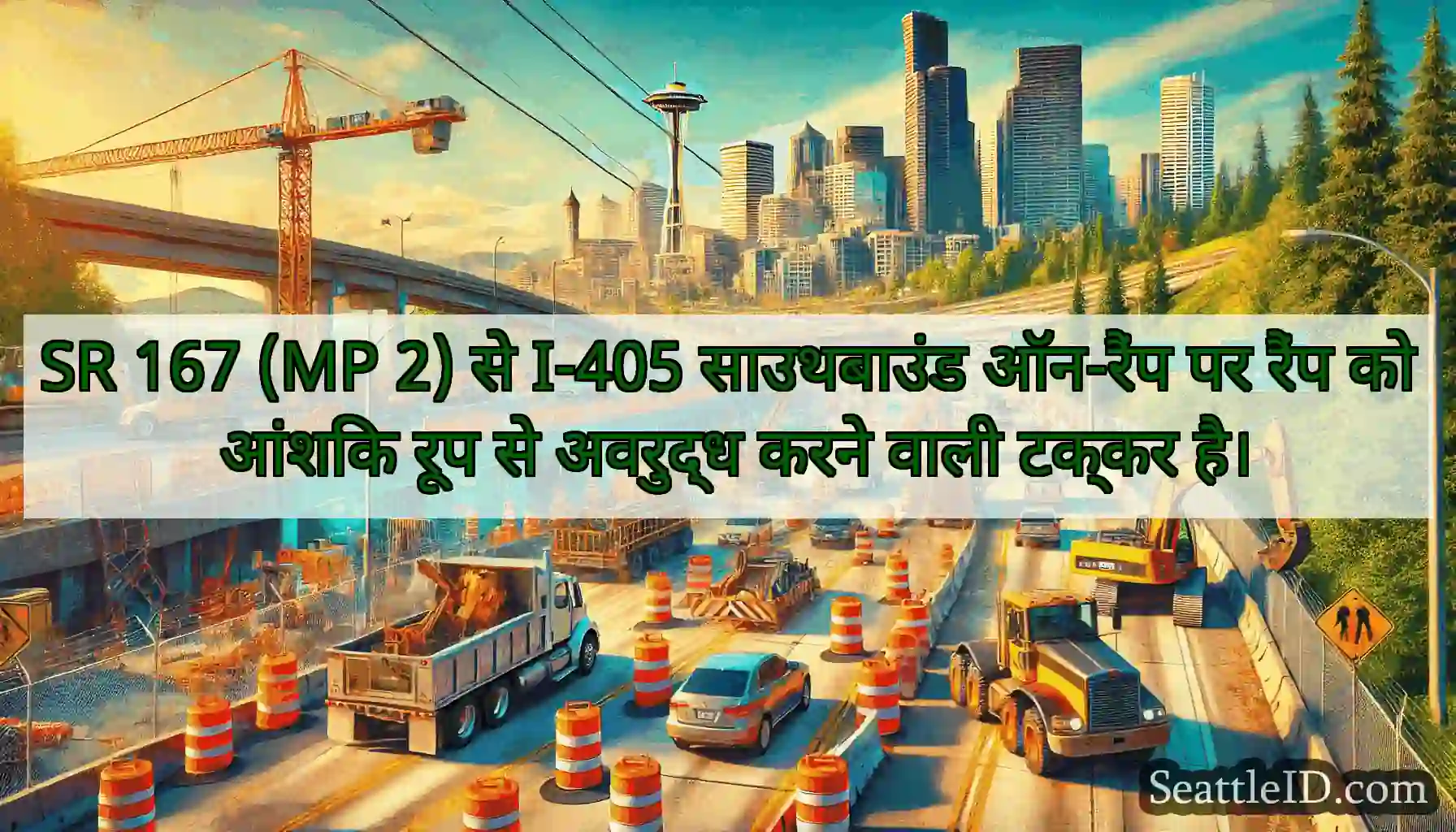 SR 167 (MP 2) से I-405 साउथबाउंड ऑन-रैंप पर रैंप