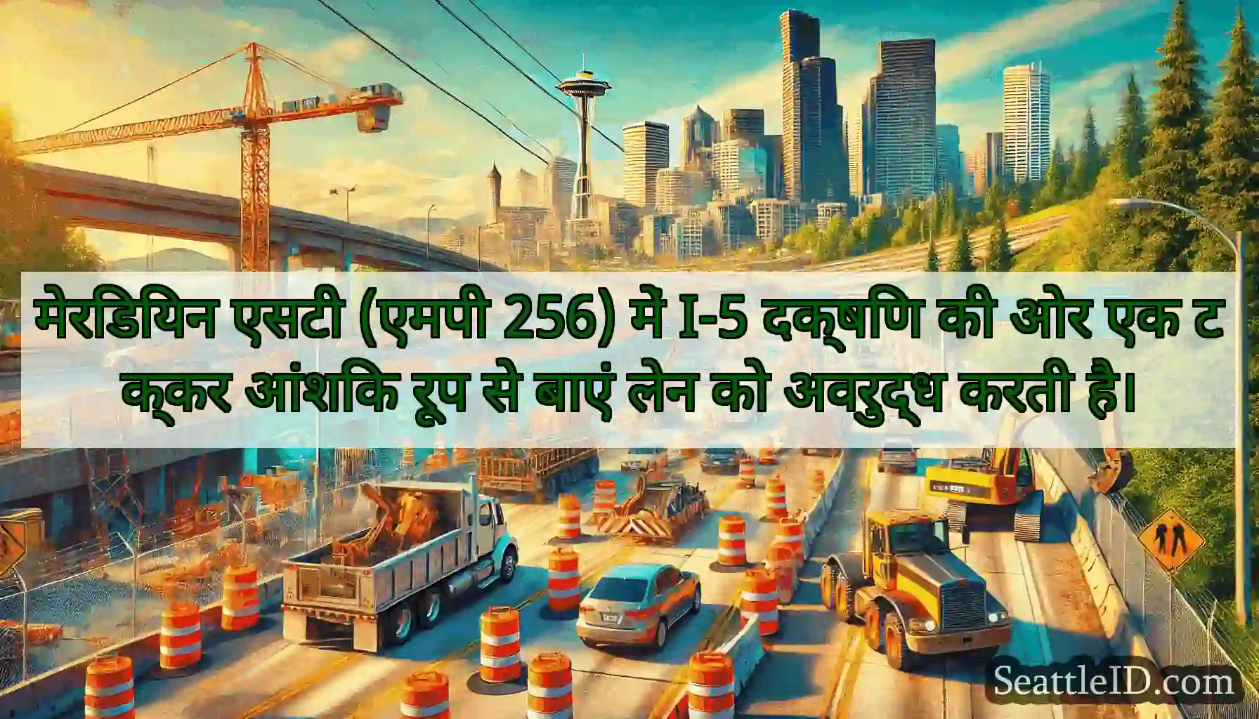 मेरिडियन एसटी (एमपी 256) में I-5 दक्षिण की ओर एक