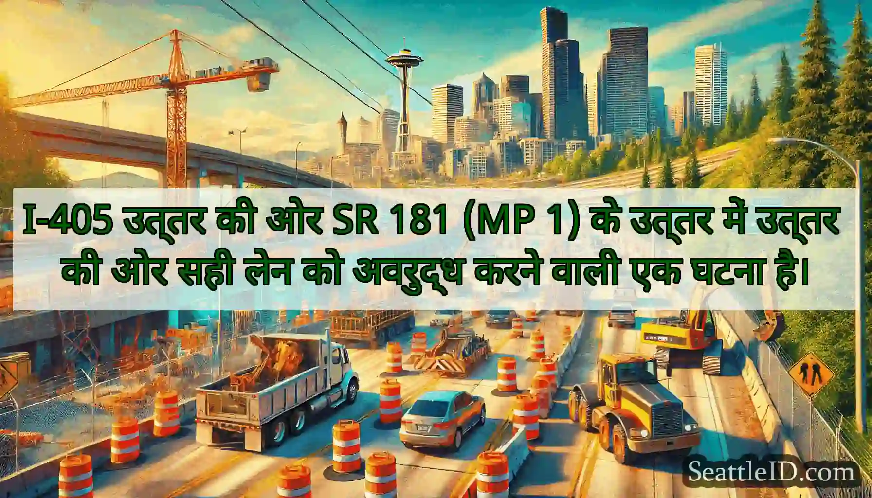 I-405 उत्तर की ओर SR 181 (MP 1) के उत्तर में