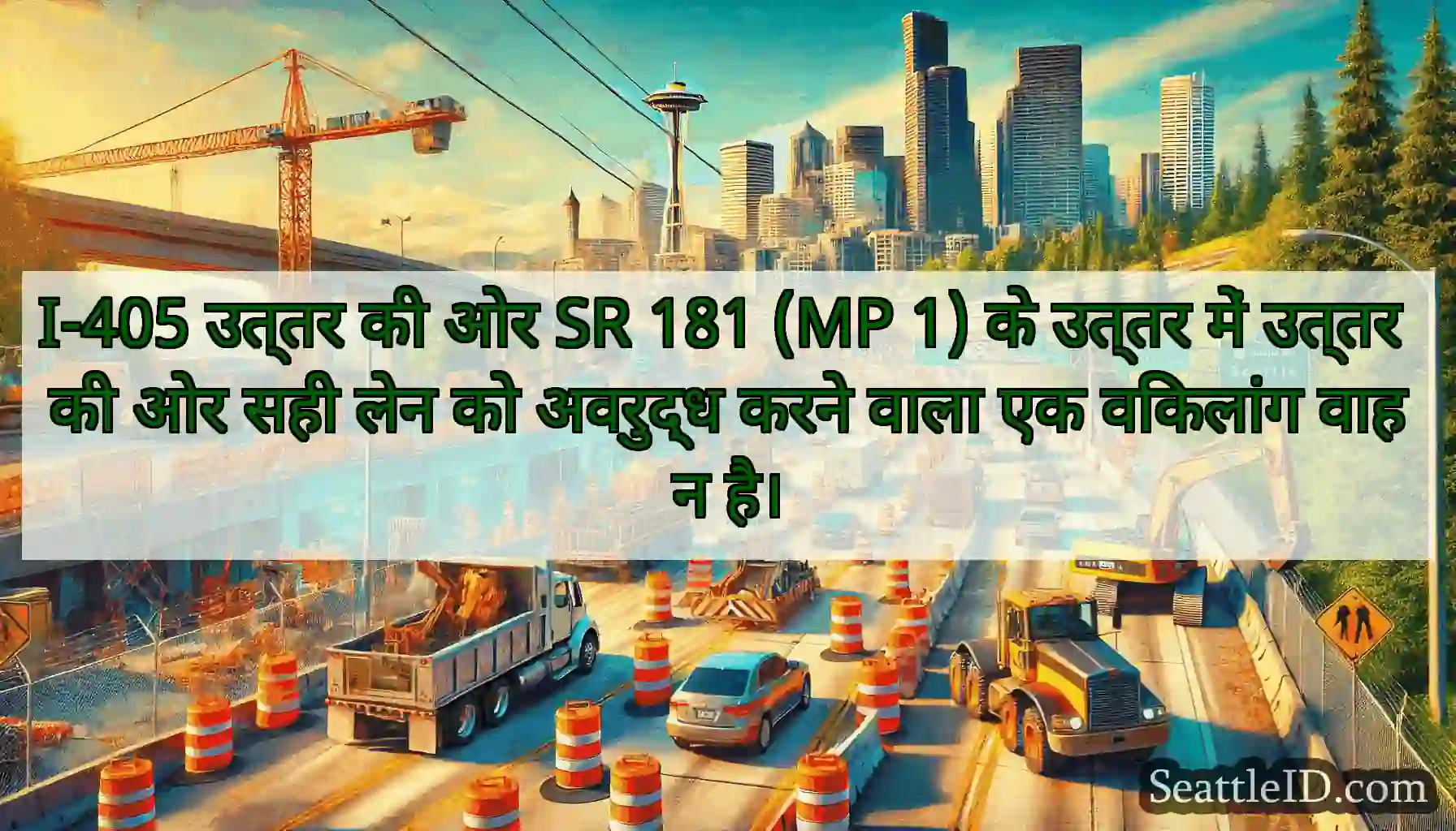 I-405 उत्तर की ओर SR 181 (MP 1) के उत्तर में