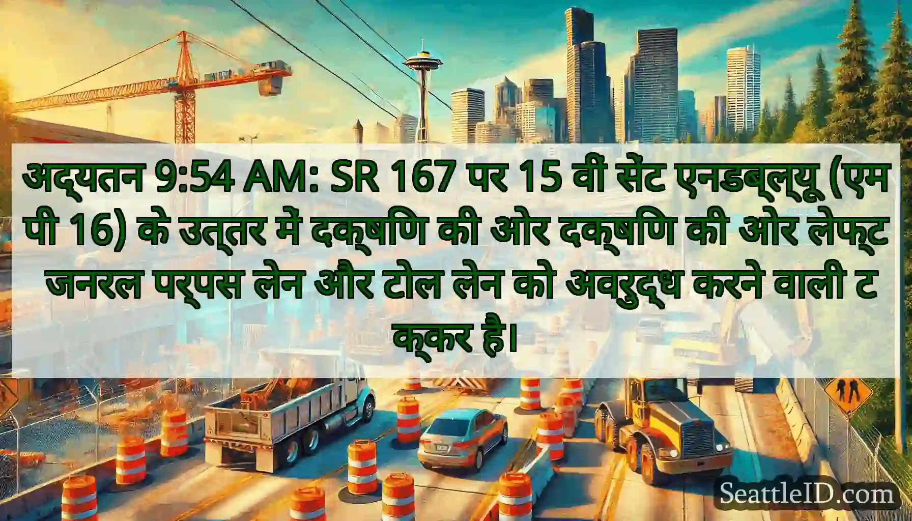 अद्यतन 9:54 AM: SR 167 पर 15 वीं सेंट एनडब्ल्यू