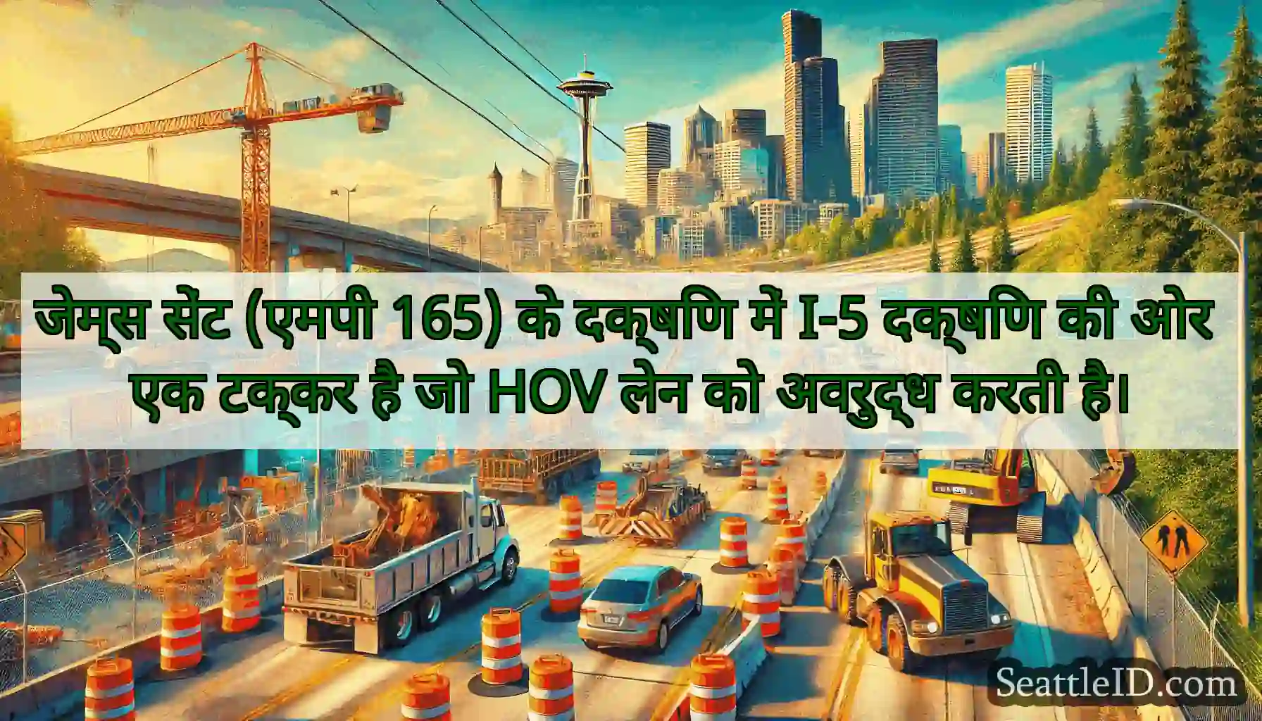 जेम्स सेंट (एमपी 165) के दक्षिण में I-5 दक्षिण की