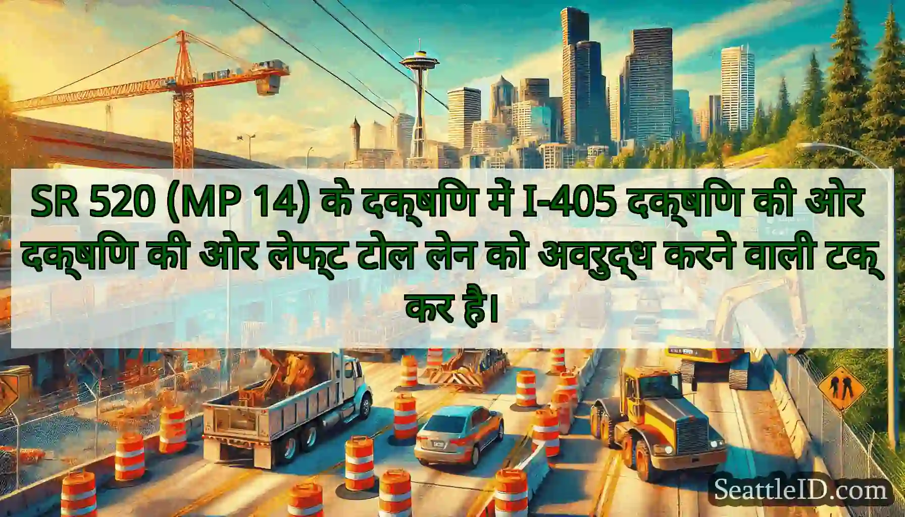 SR 520 (MP 14) के दक्षिण में I-405 दक्षिण की ओर
