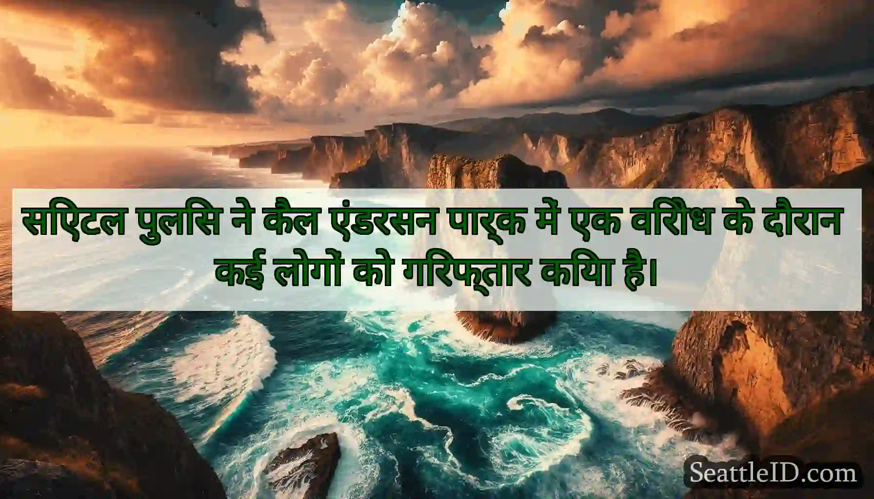 सिएटल पुलिस ने कैल एंडरसन पार्क में एक विरोध के
