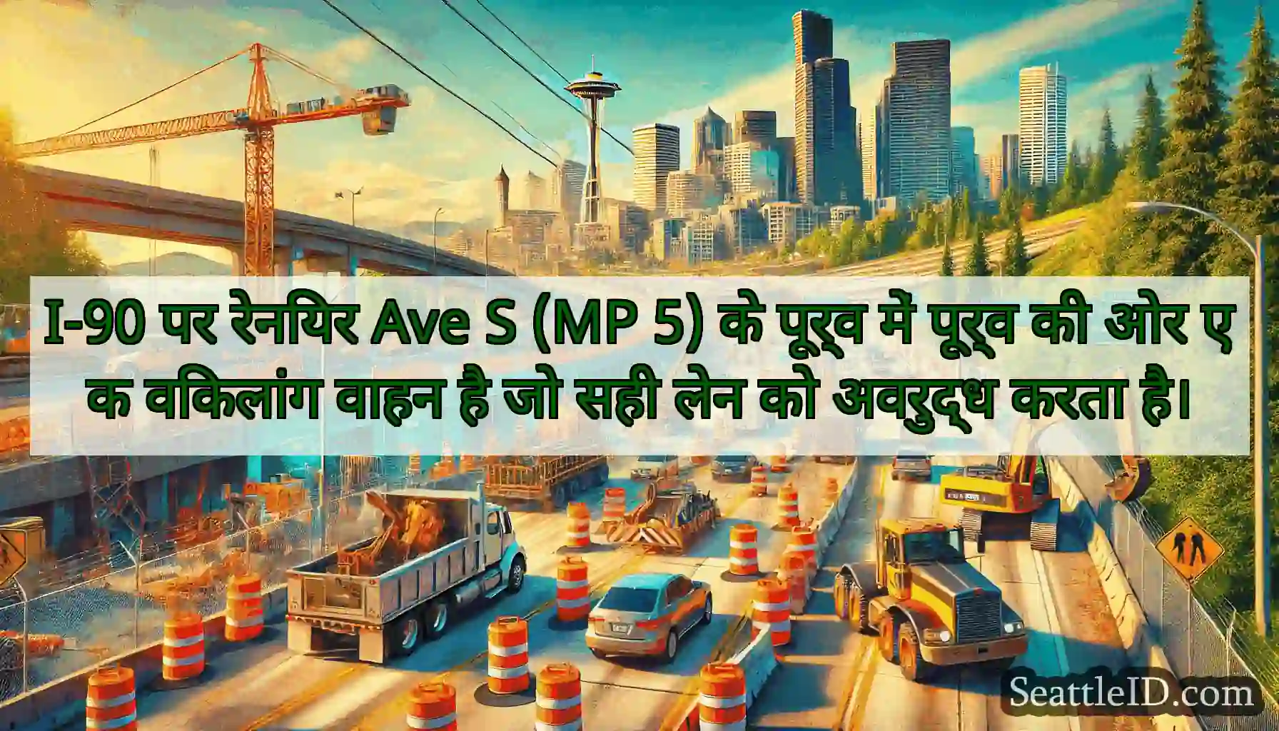 I-90 पर रेनियर Ave S (MP 5) के पूर्व में पूर्व की
