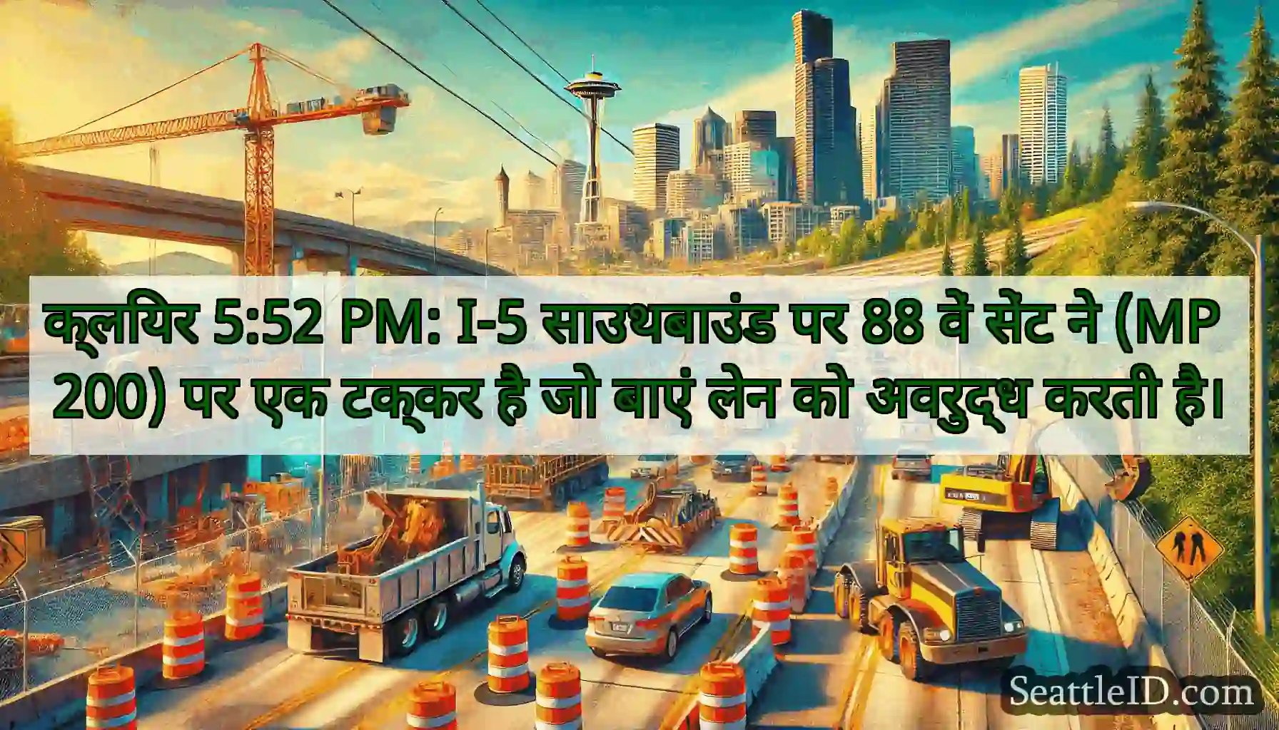 क्लियर 5:52 PM: I-5 साउथबाउंड पर 88 वें सेंट ने