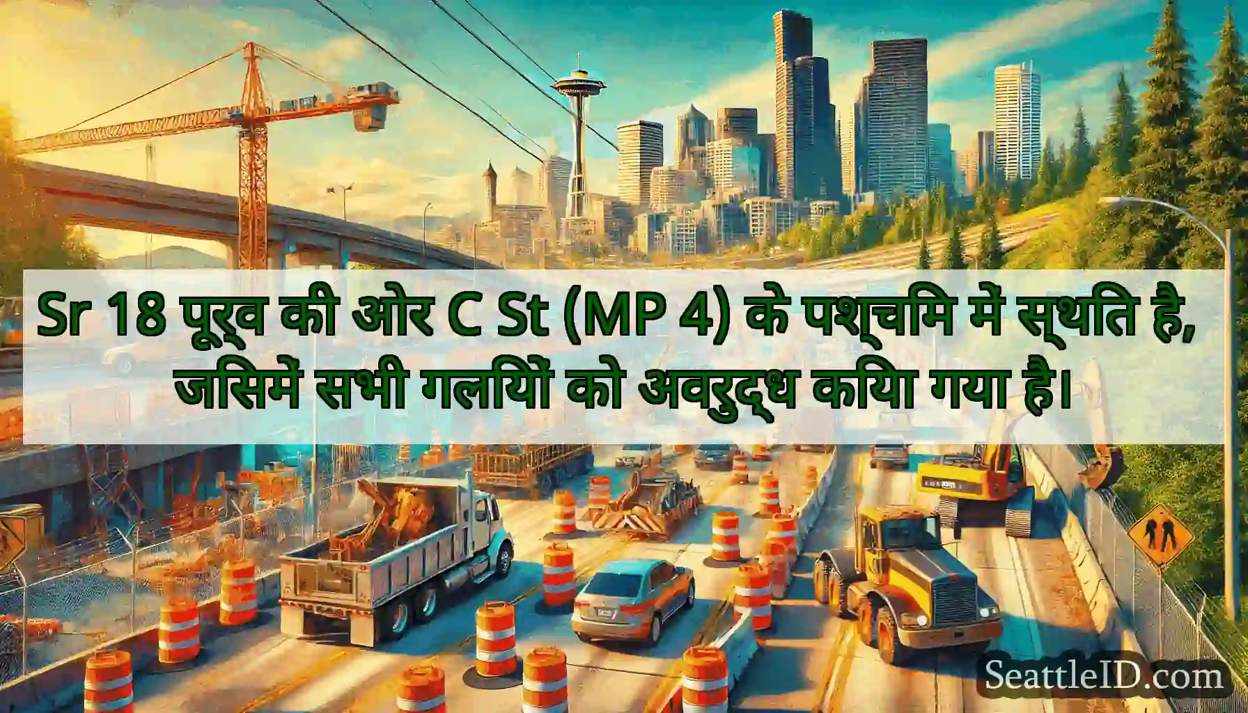 Sr 18 पूर्व की ओर C St (MP 4) के पश्चिम में स्थित