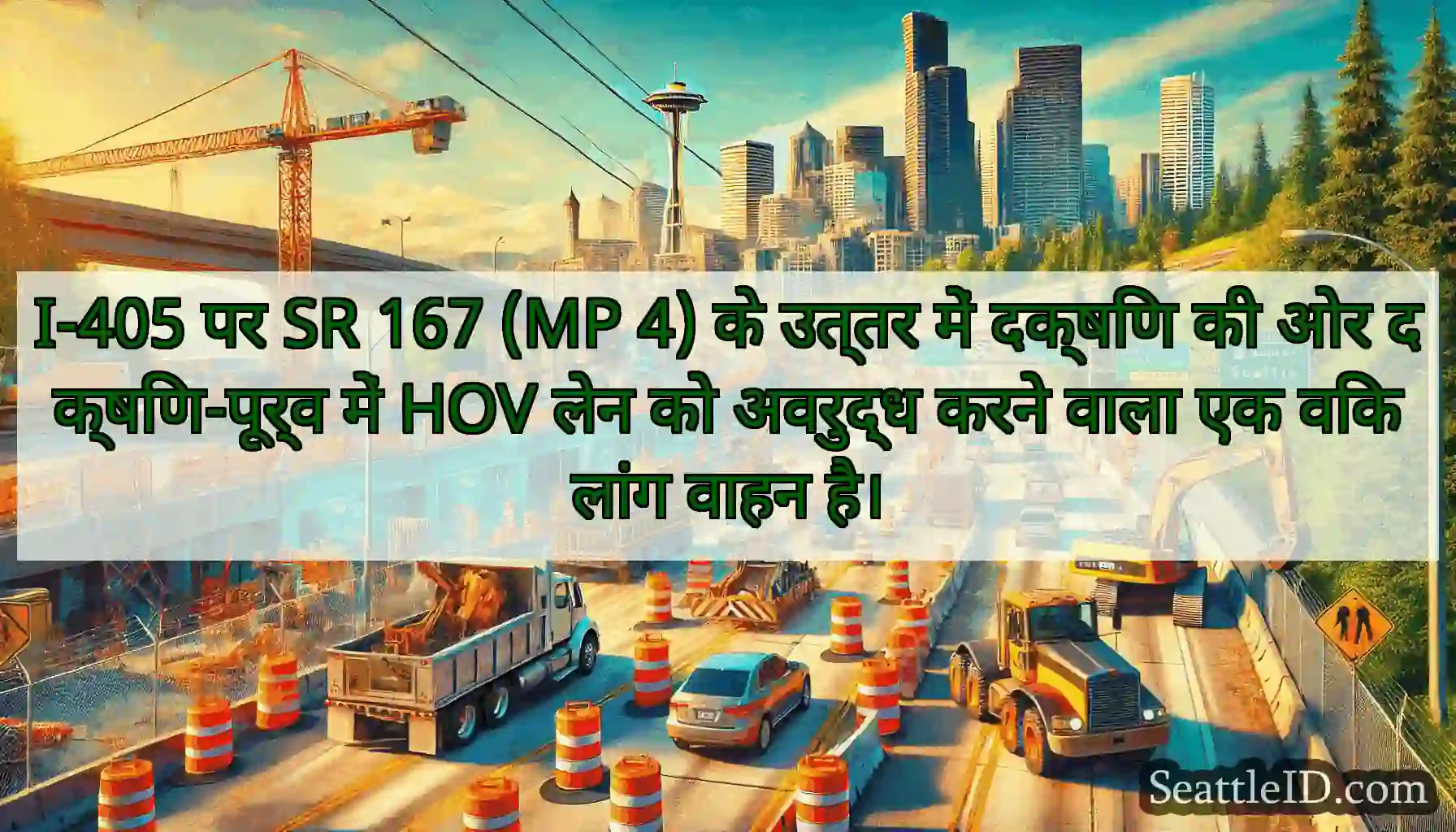 I-405 पर SR 167 (MP 4) के उत्तर में दक्षिण की ओर