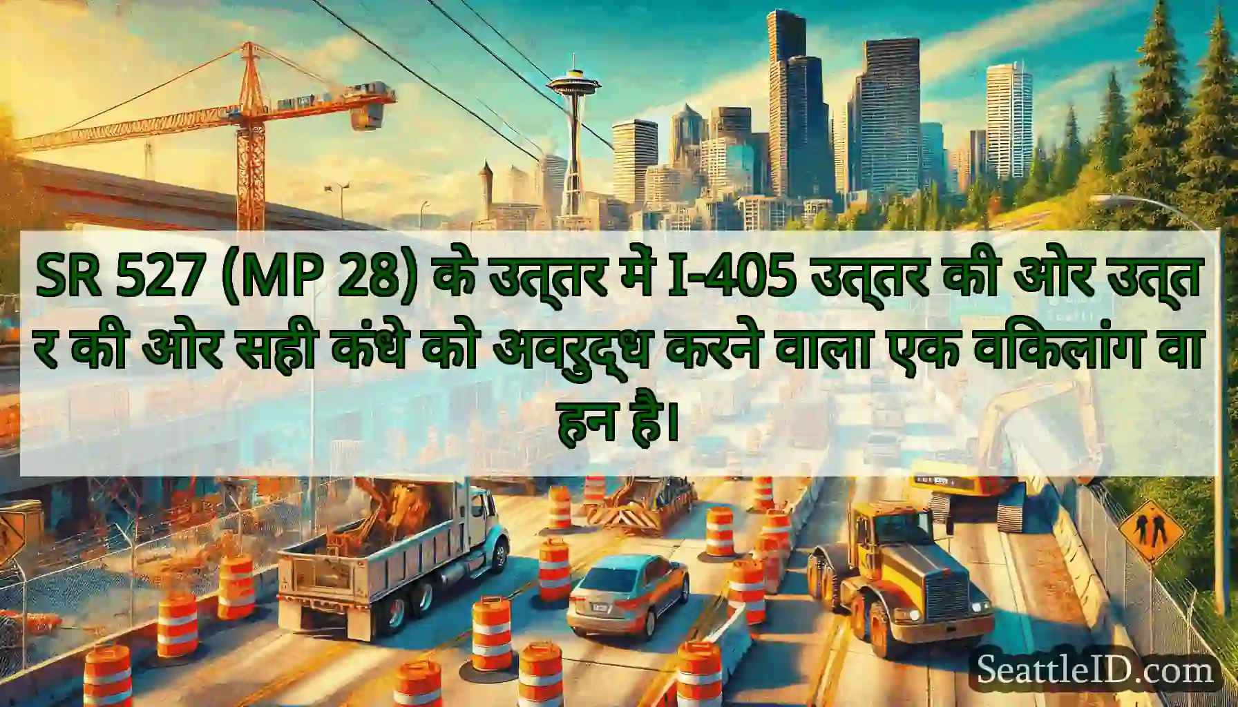 SR 527 (MP 28) के उत्तर में I-405 उत्तर की ओर