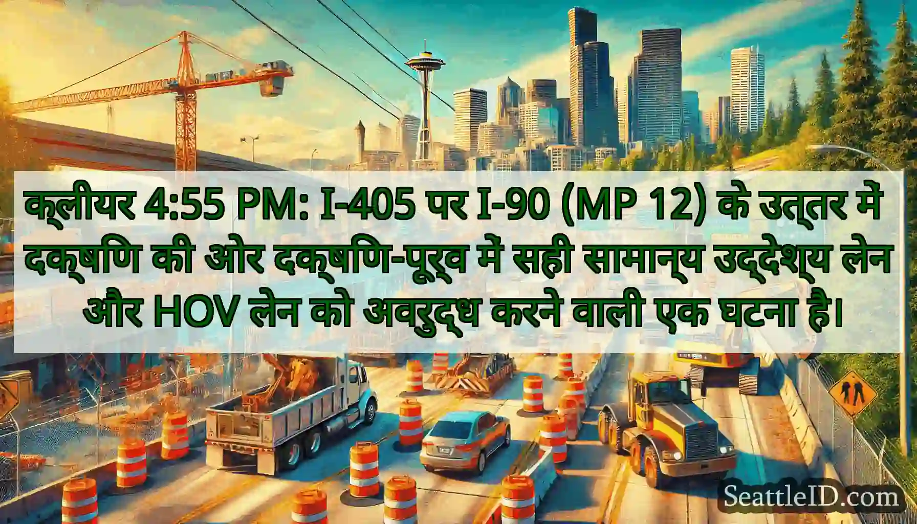 क्लीयर 4:55 PM: I-405 पर I-90 (MP 12) के उत्तर