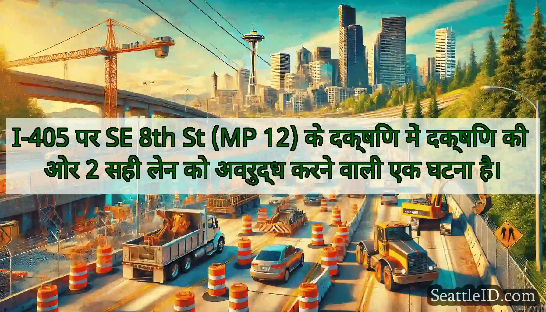 I-405 पर SE 8th St (MP 12) के दक्षिण में दक्षिण