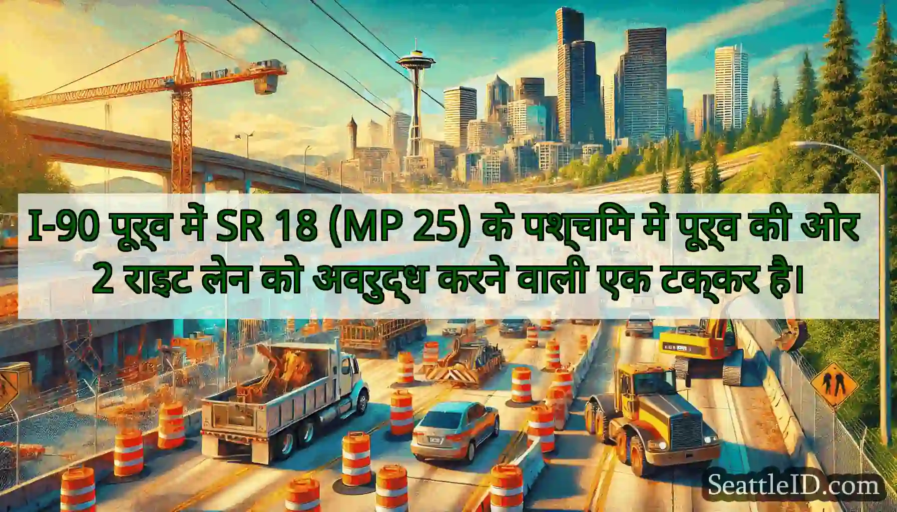 I-90 पूर्व में SR 18 (MP 25) के पश्चिम में पूर्व