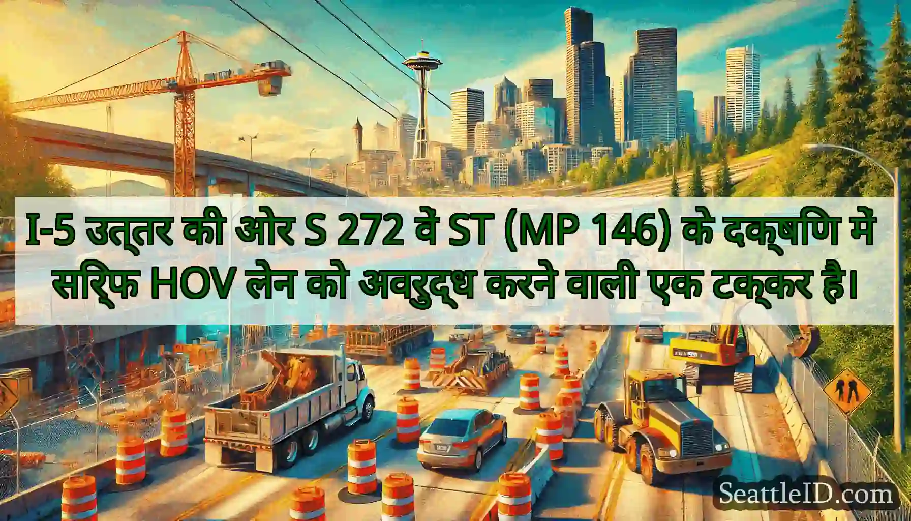I-5 उत्तर की ओर S 272 वें ST (MP 146) के दक्षिण
