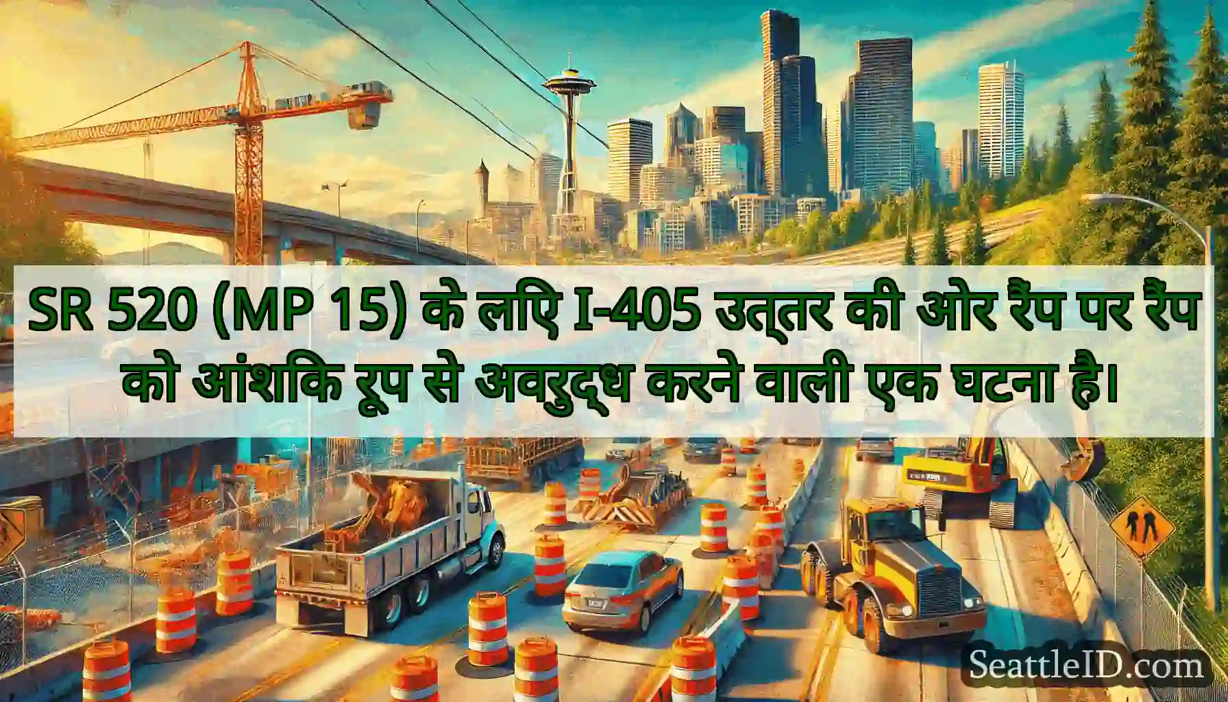 SR 520 (MP 15) के लिए I-405 उत्तर की ओर रैंप पर