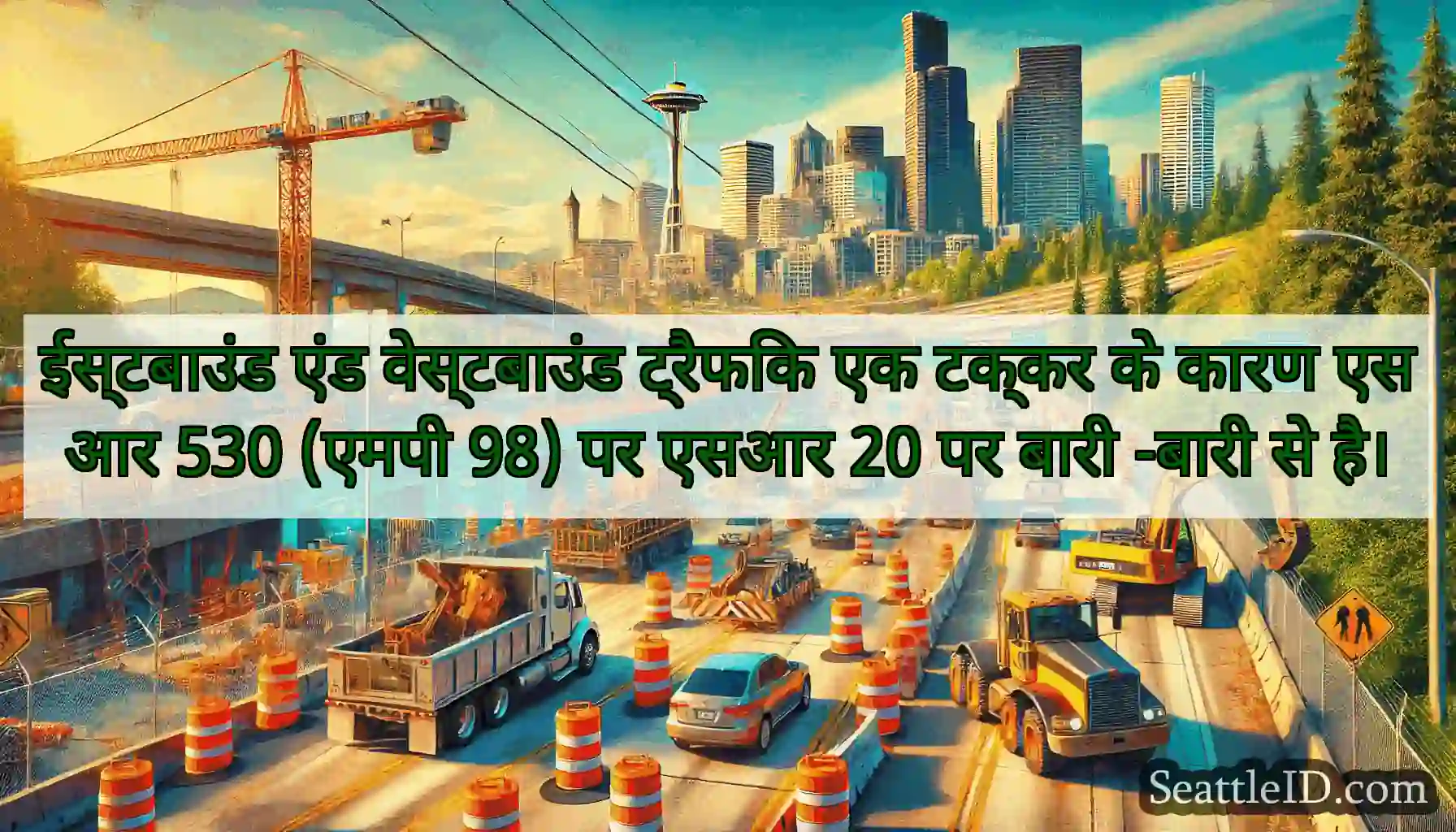 ईस्टबाउंड एंड वेस्टबाउंड ट्रैफिक एक टक्कर के कारण
