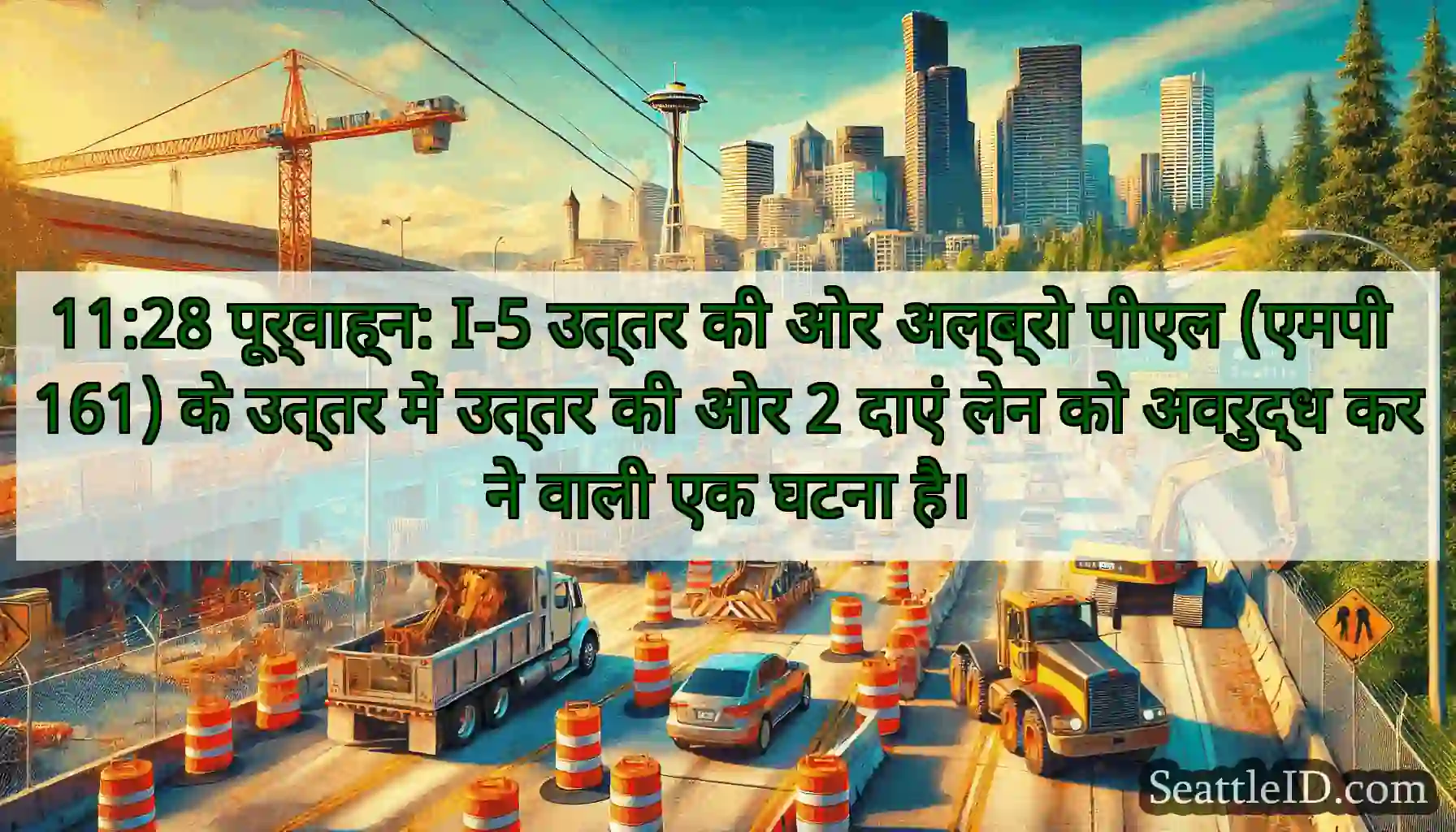 11:28 पूर्वाह्न: I-5 उत्तर की ओर अल्ब्रो पीएल