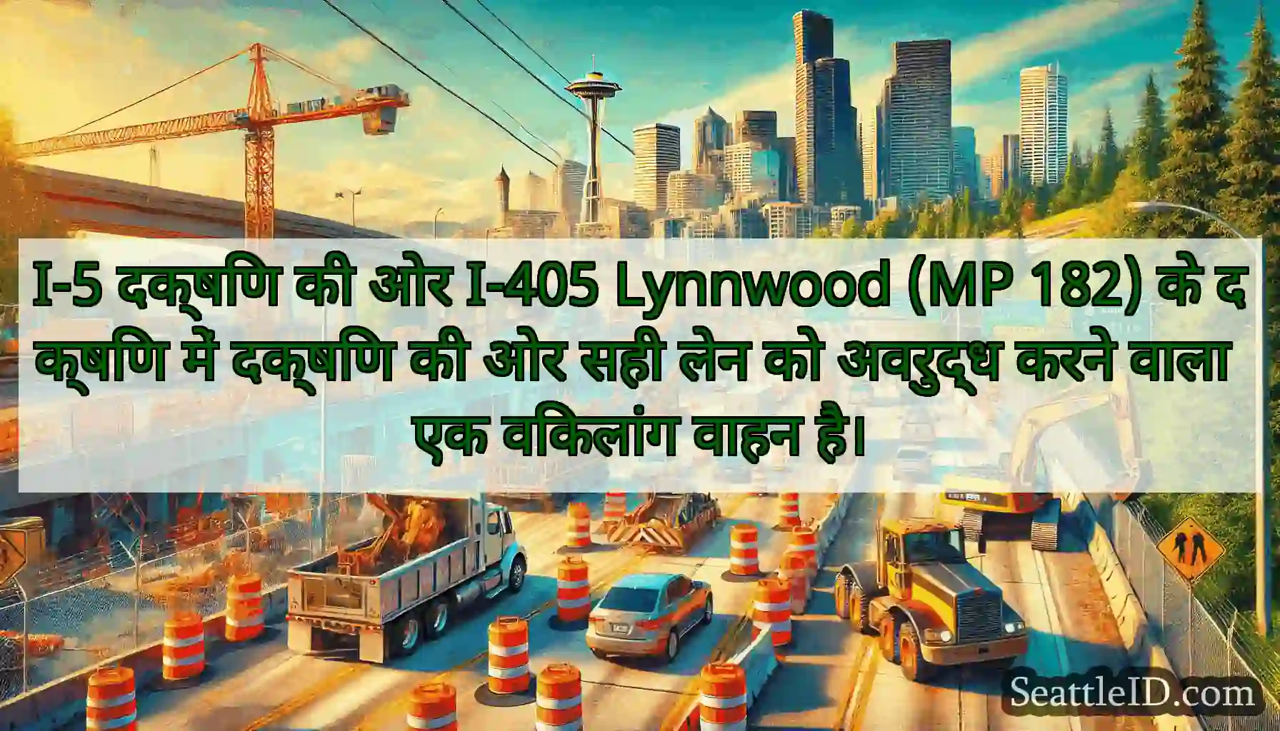 I-5 दक्षिण की ओर I-405 Lynnwood (MP 182) के