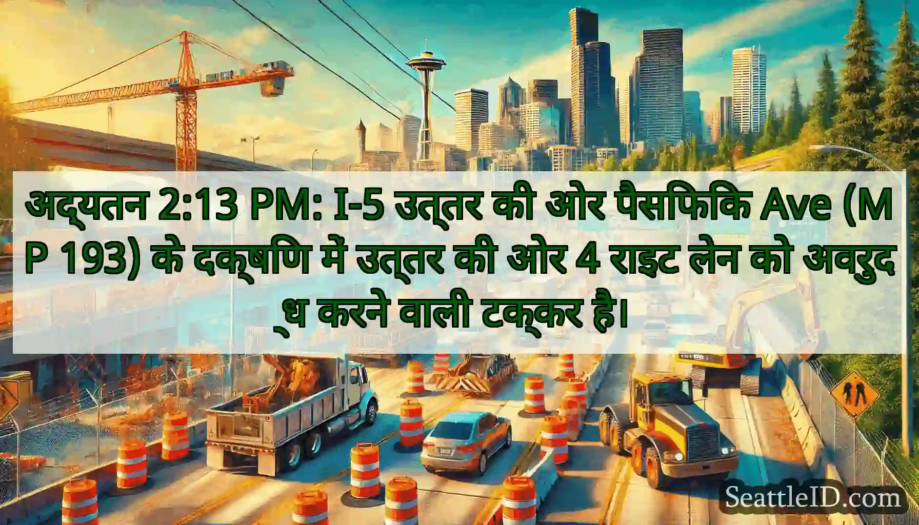 अद्यतन 2:13 PM: I-5 उत्तर की ओर पैसिफिक Ave (MP