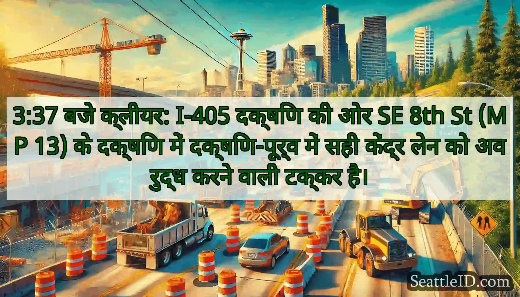 3:37 बजे क्लीयर: I-405 दक्षिण की ओर SE 8th St (MP