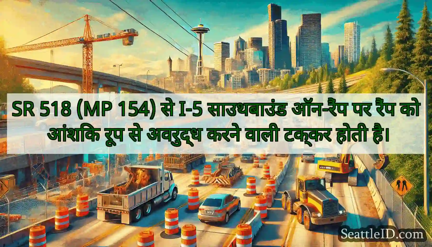 SR 518 (MP 154) से I-5 साउथबाउंड ऑन-रैंप पर रैंप