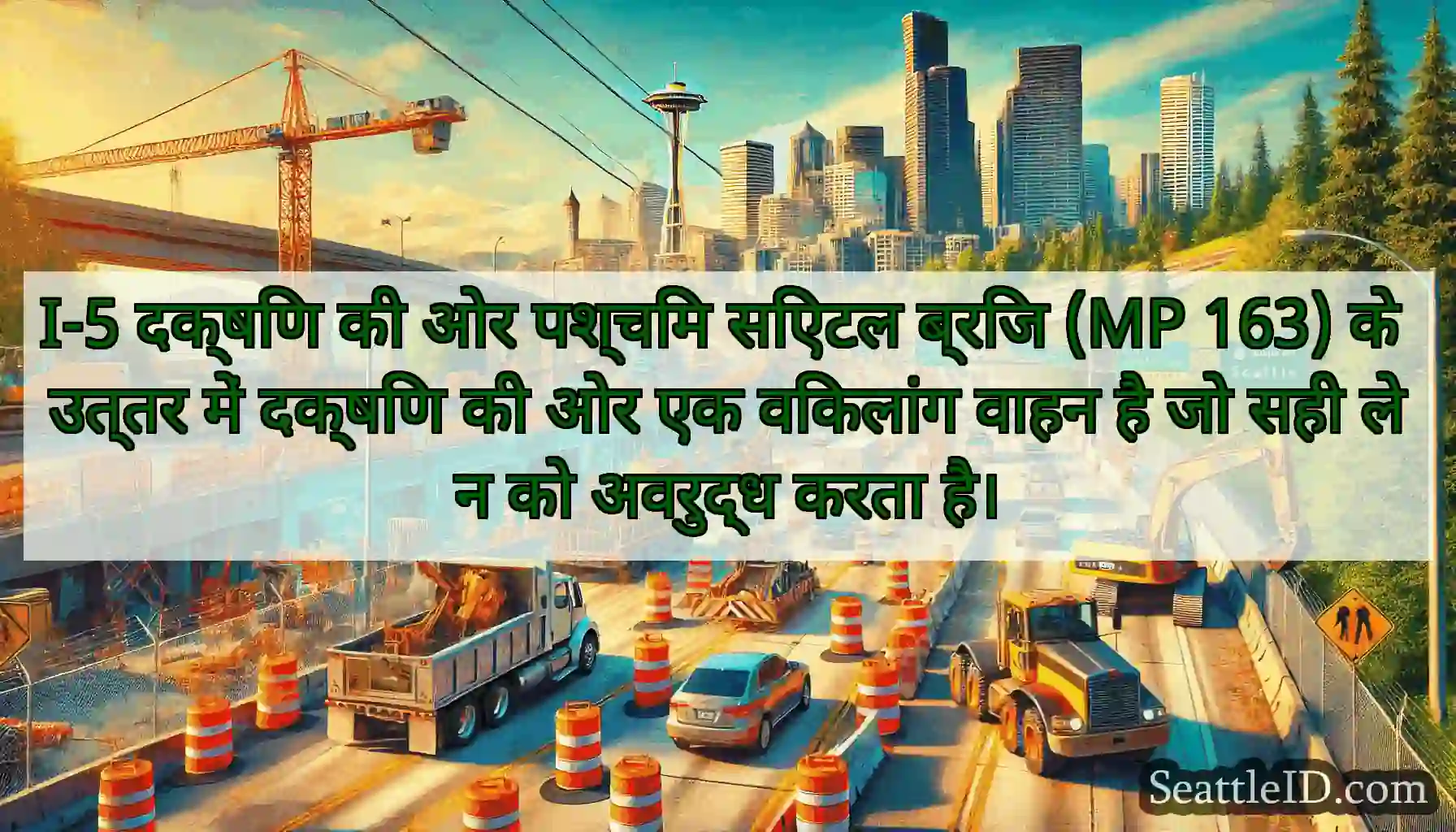 I-5 दक्षिण की ओर पश्चिम सिएटल ब्रिज (MP 163) के
