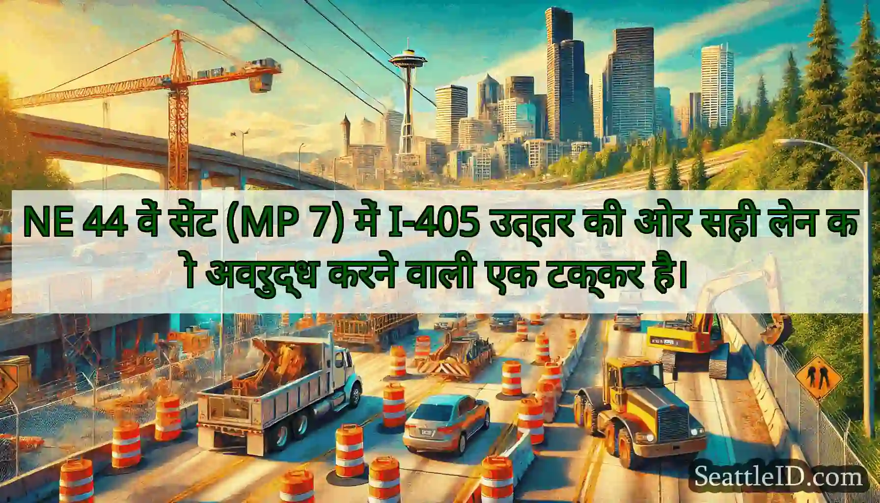 NE 44 वें सेंट (MP 7) में I-405 उत्तर की ओर सही