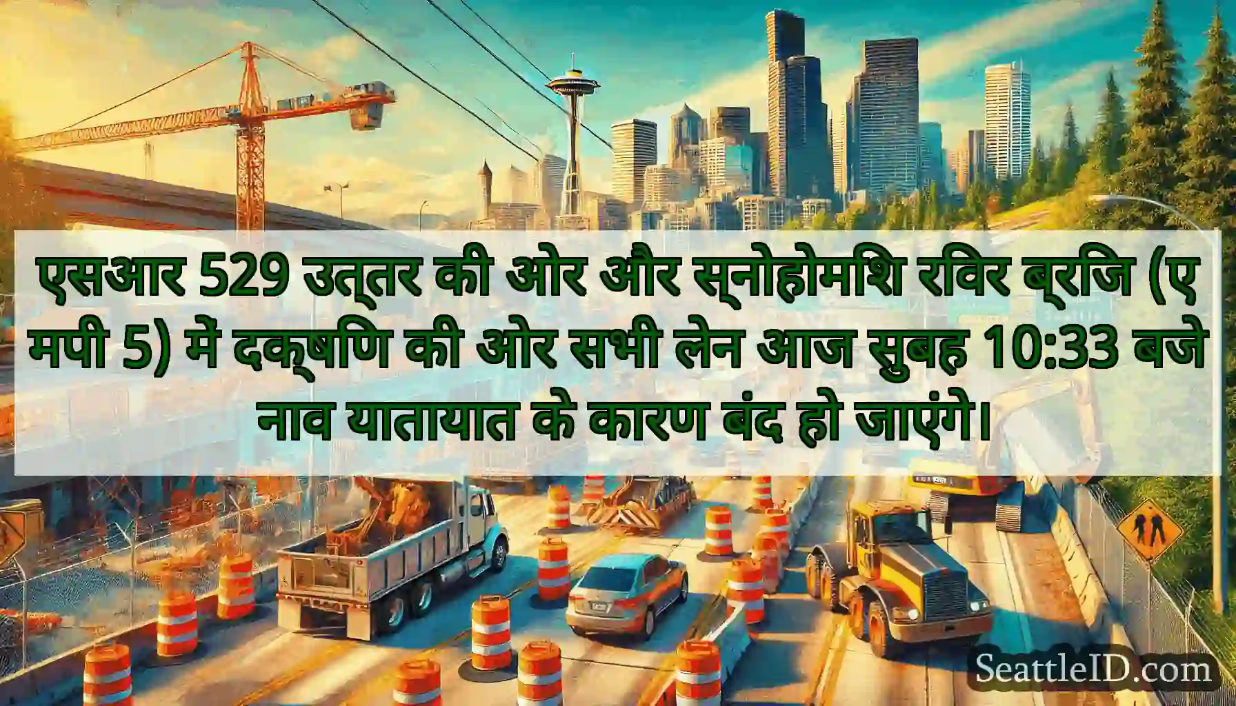 एसआर 529 उत्तर की ओर और स्नोहोमिश रिवर ब्रिज