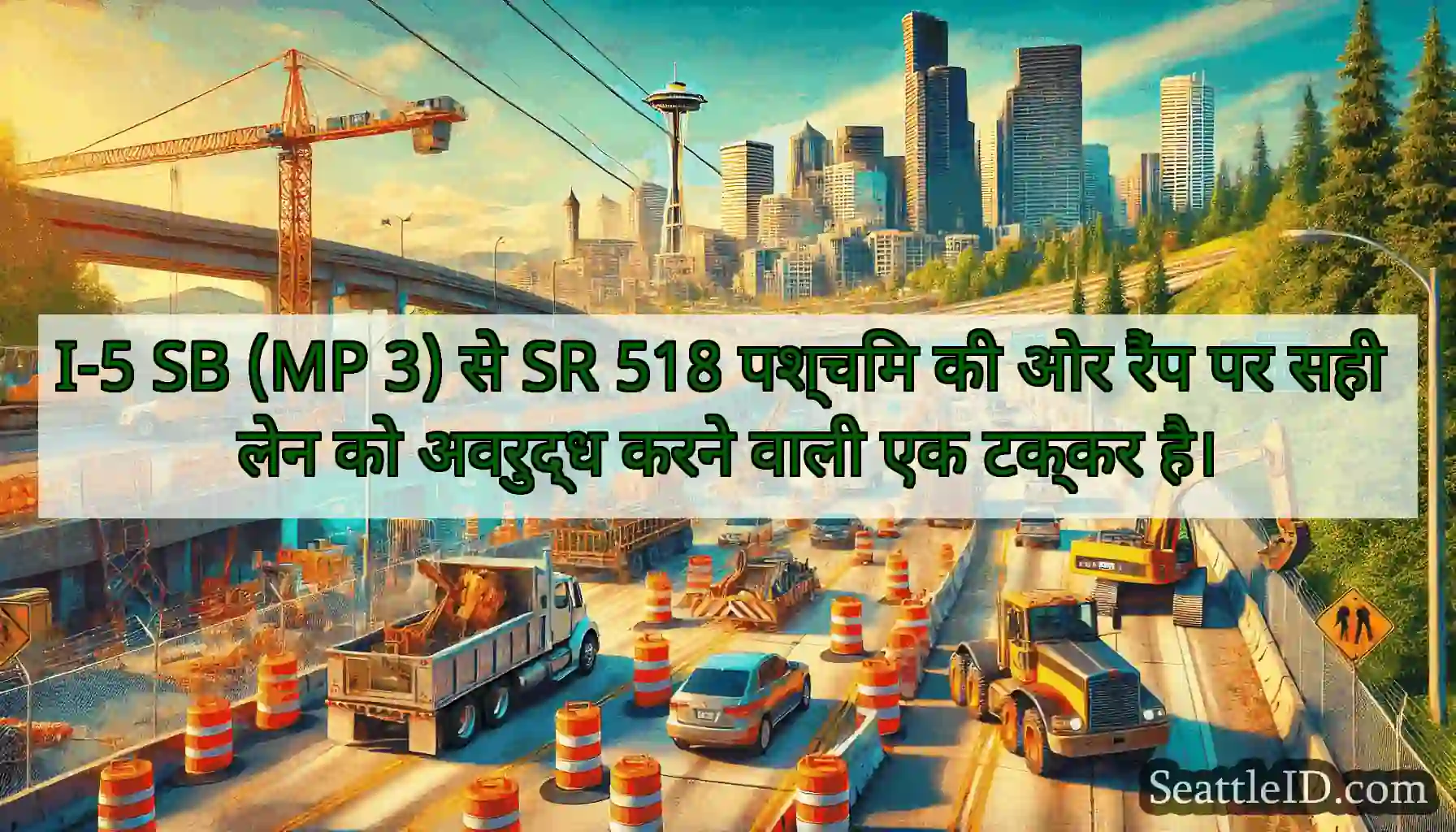I-5 SB (MP 3) से SR 518 पश्चिम की ओर रैंप पर सही