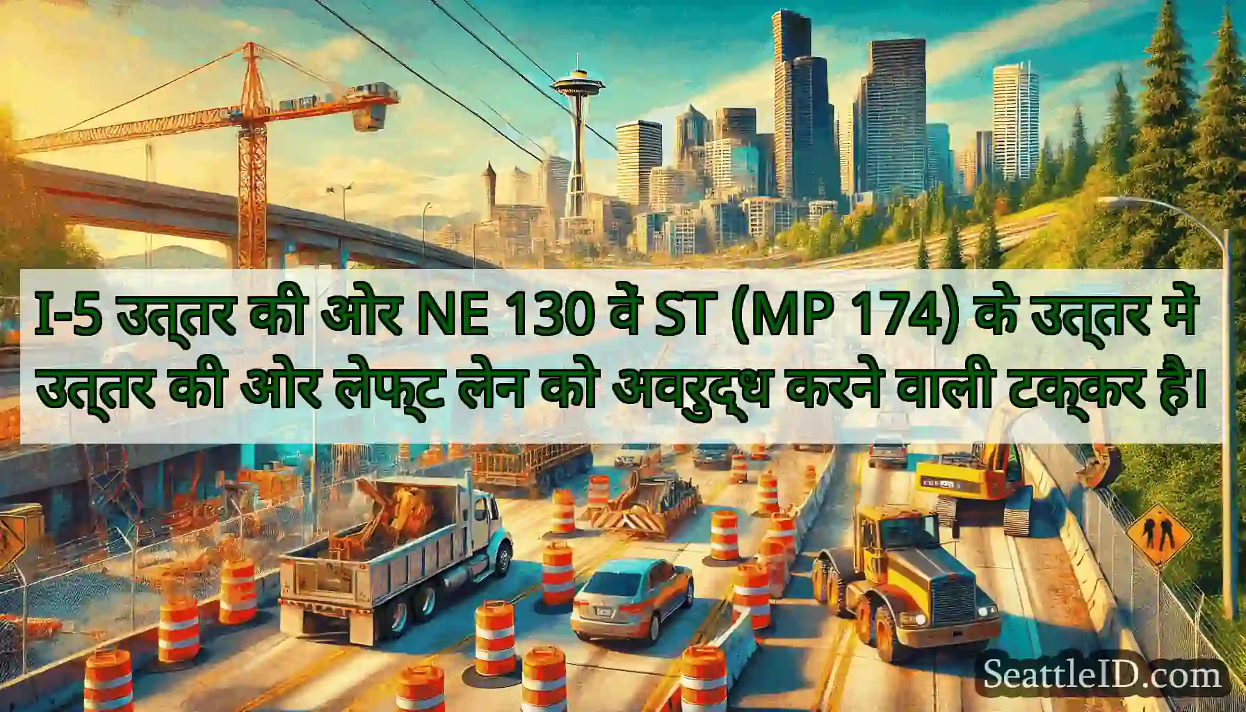 I-5 उत्तर की ओर NE 130 वें ST (MP 174) के उत्तर