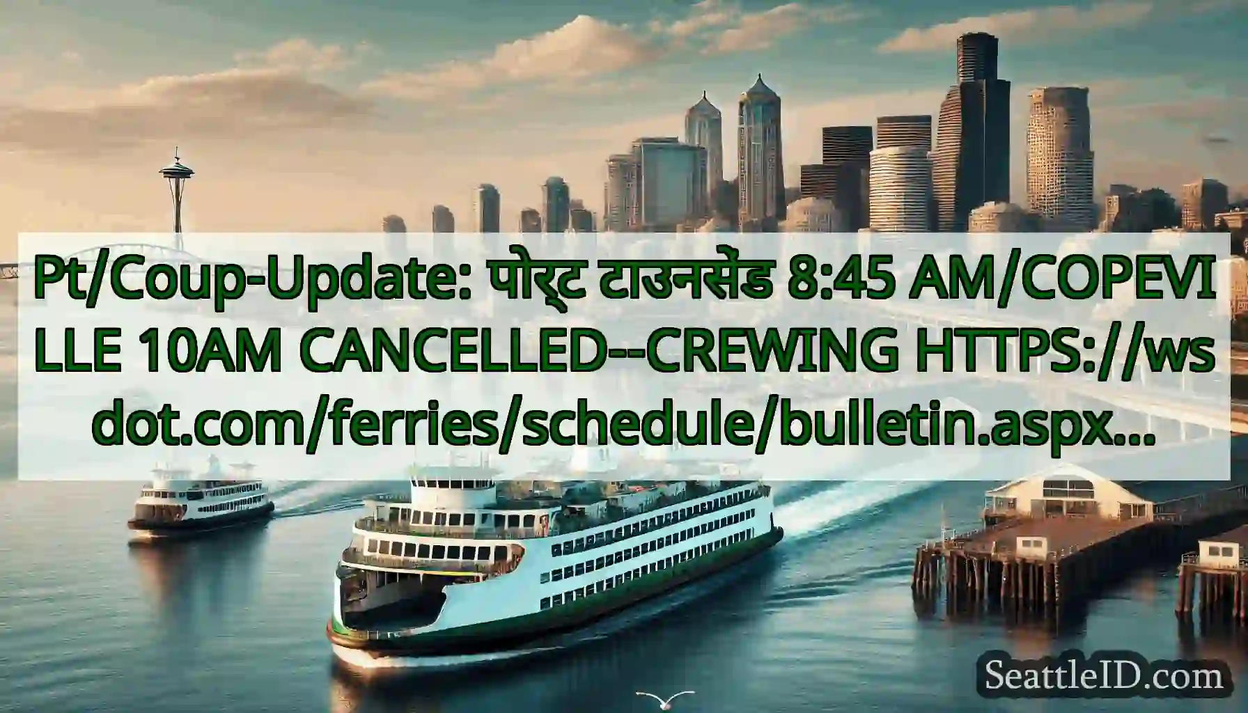 Pt/Coup-Update: पोर्ट टाउनसेंड 8:45 AM/COPEVILLE