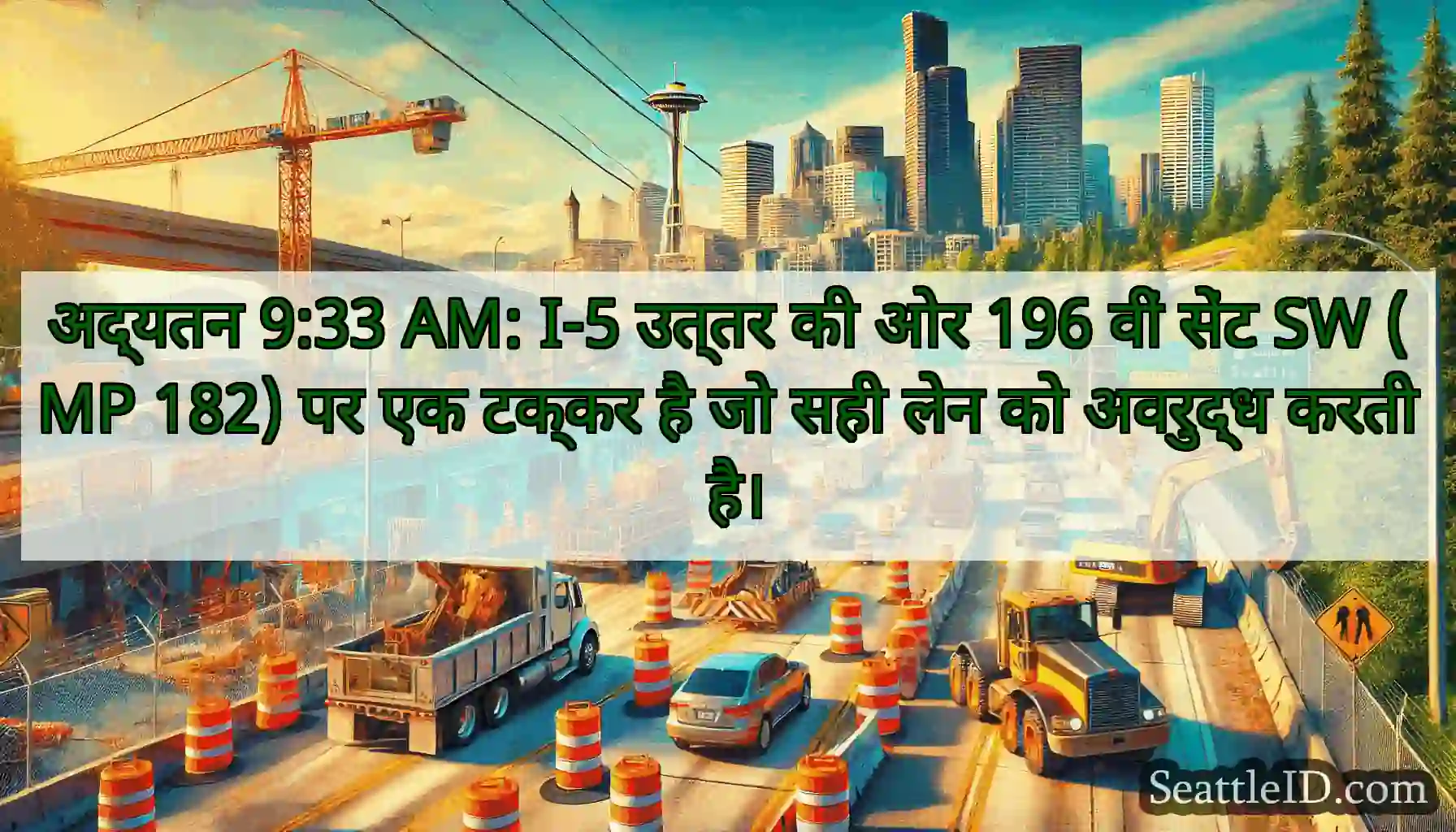 अद्यतन 9:33 AM: I-5 उत्तर की ओर 196 वीं सेंट SW