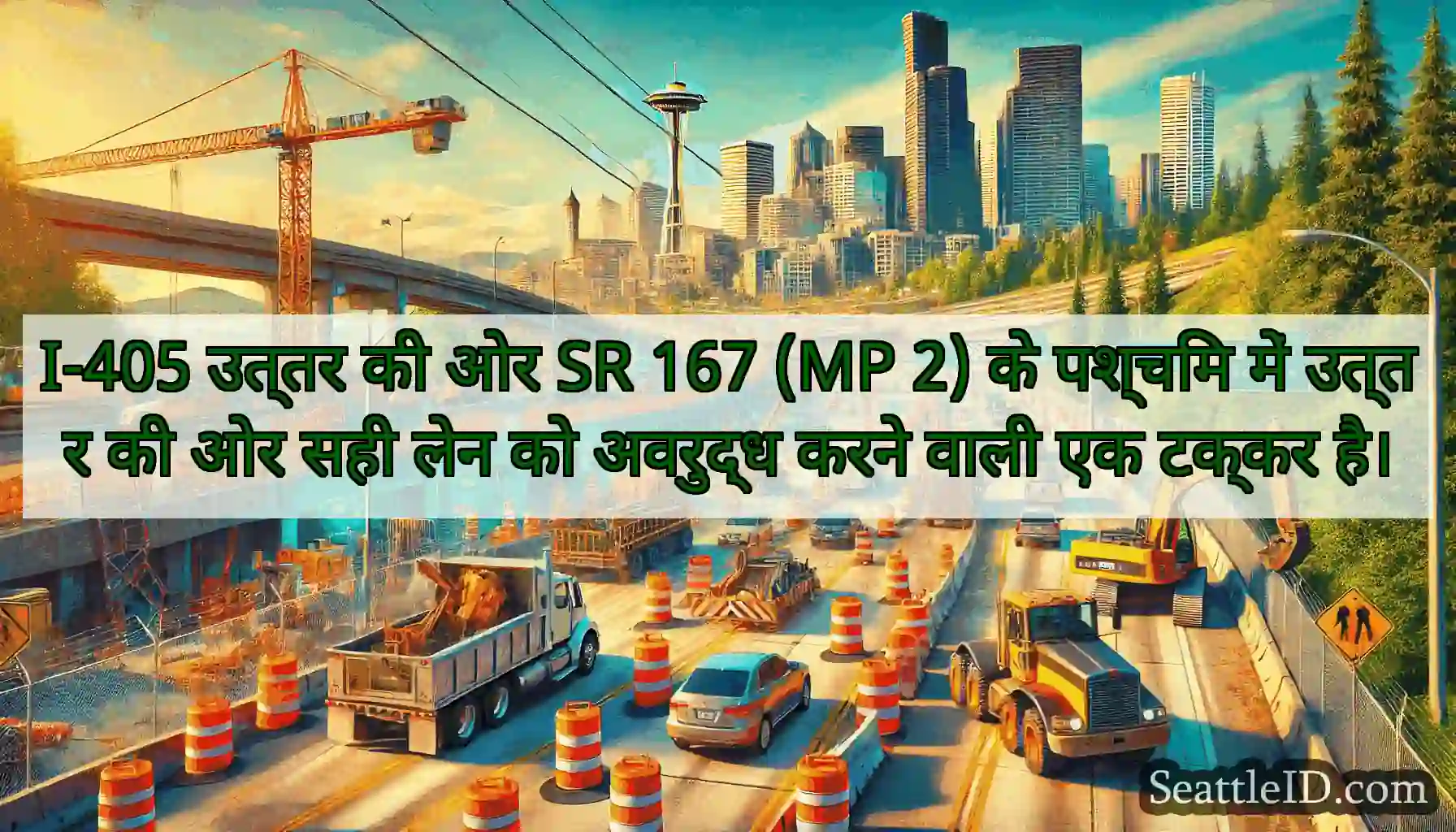 I-405 उत्तर की ओर SR 167 (MP 2) के पश्चिम में