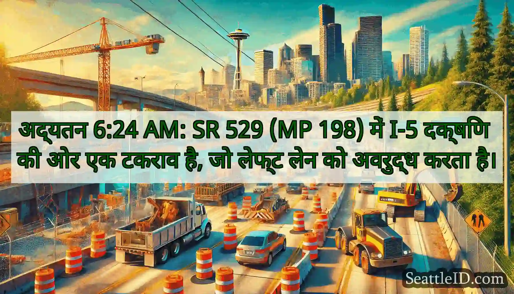 अद्यतन 6:24 AM: SR 529 (MP 198) में I-5 दक्षिण की