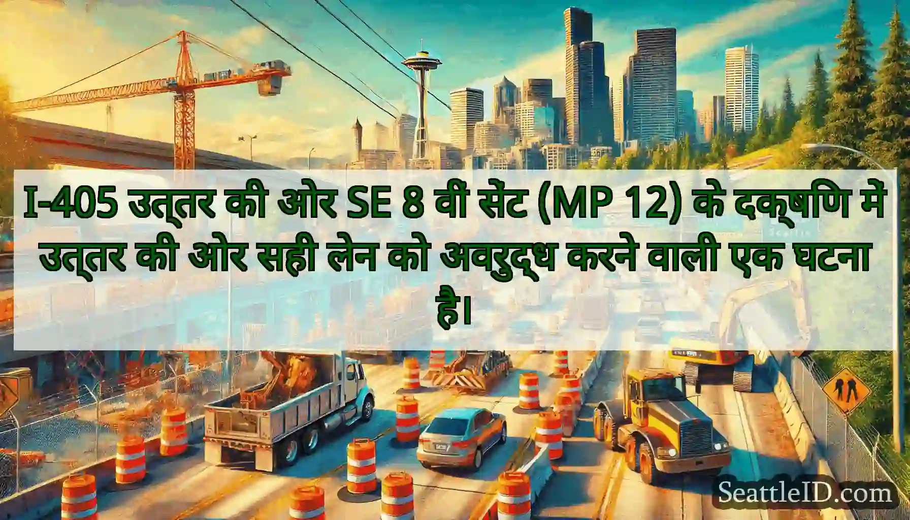I-405 उत्तर की ओर SE 8 वीं सेंट (MP 12) के दक्षिण