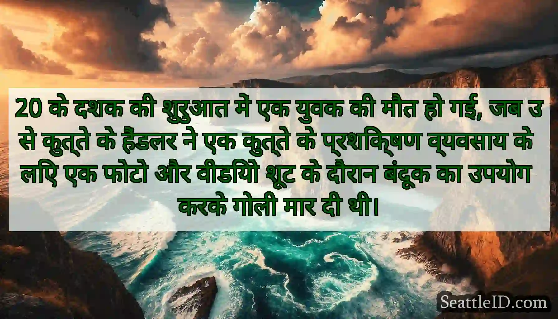 20 के दशक की शुरुआत में एक युवक की मौत हो गई, जब