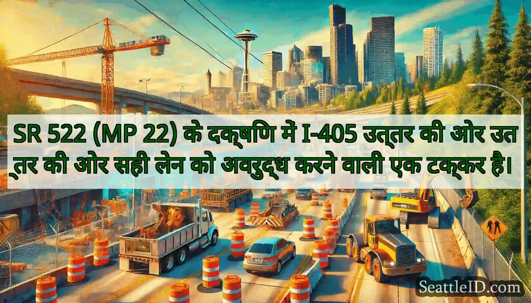 SR 522 (MP 22) के दक्षिण में I-405 उत्तर की ओर
