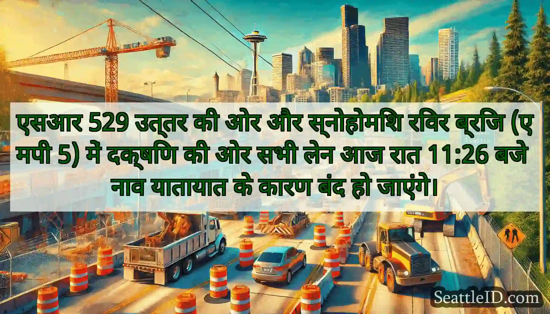 एसआर 529 उत्तर की ओर और स्नोहोमिश रिवर ब्रिज
