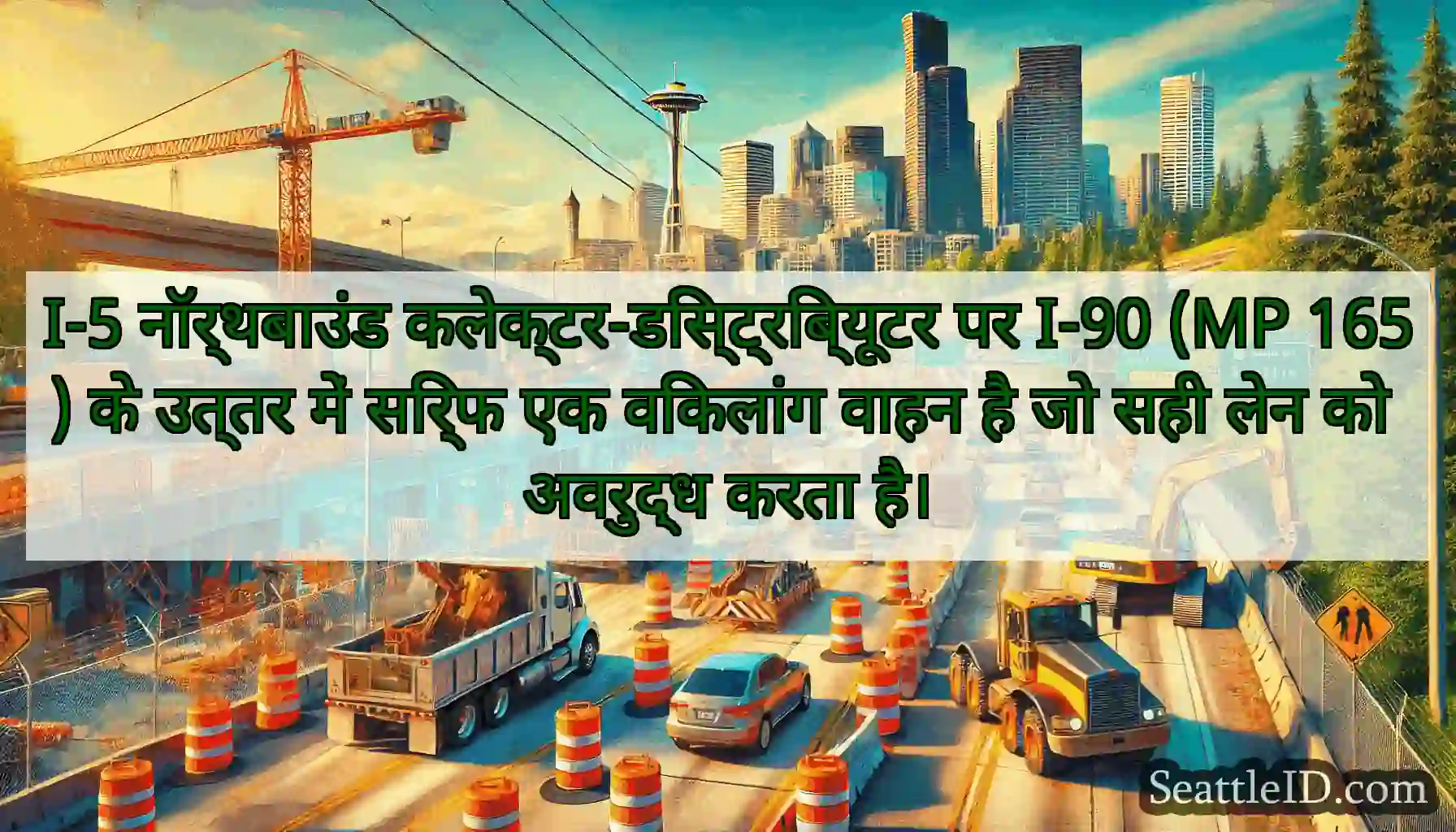 I-5 नॉर्थबाउंड कलेक्टर-डिस्ट्रिब्यूटर पर I-90 (MP